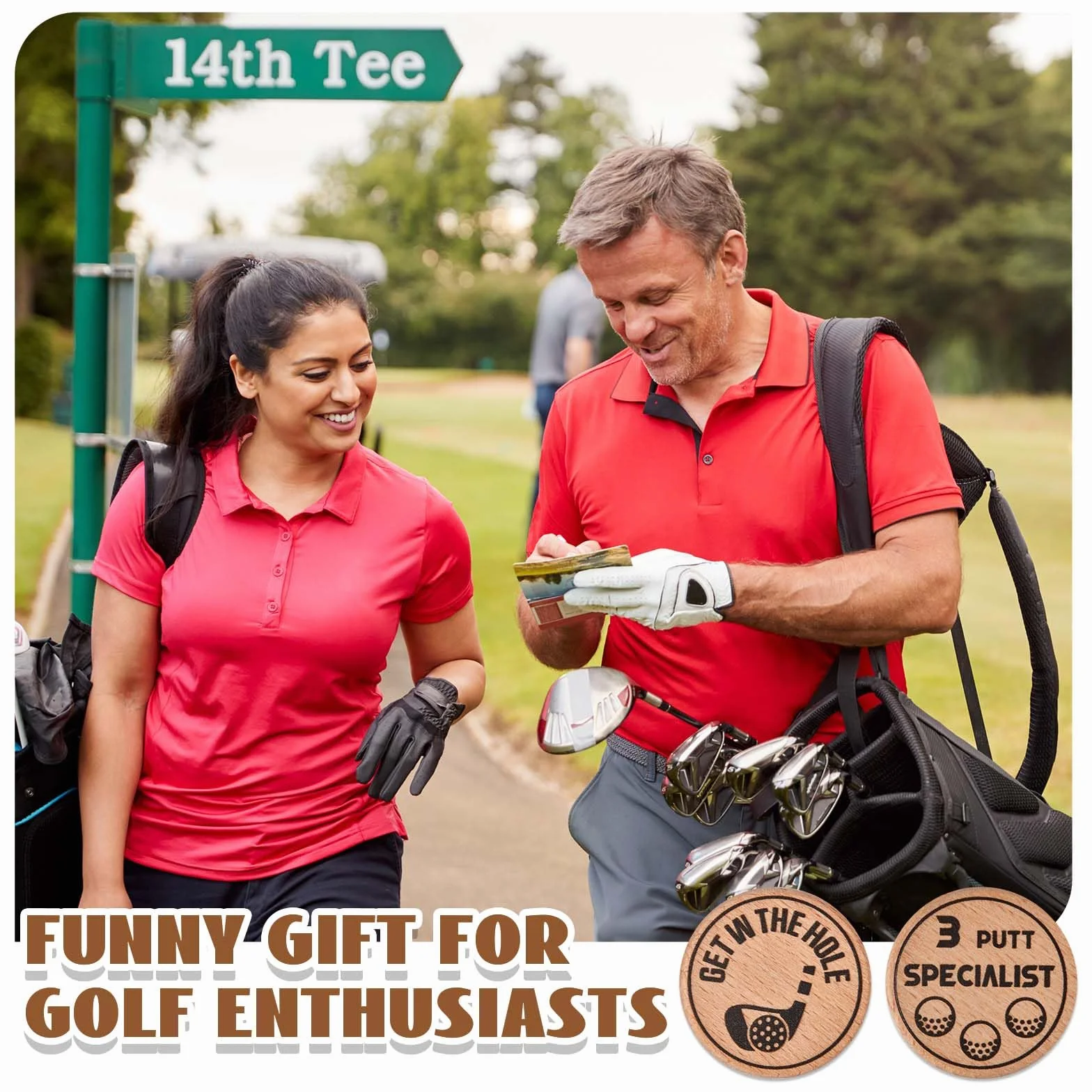Legno Segnalini per Palline da Golf Marcatori Incisi Putting Green Regalo