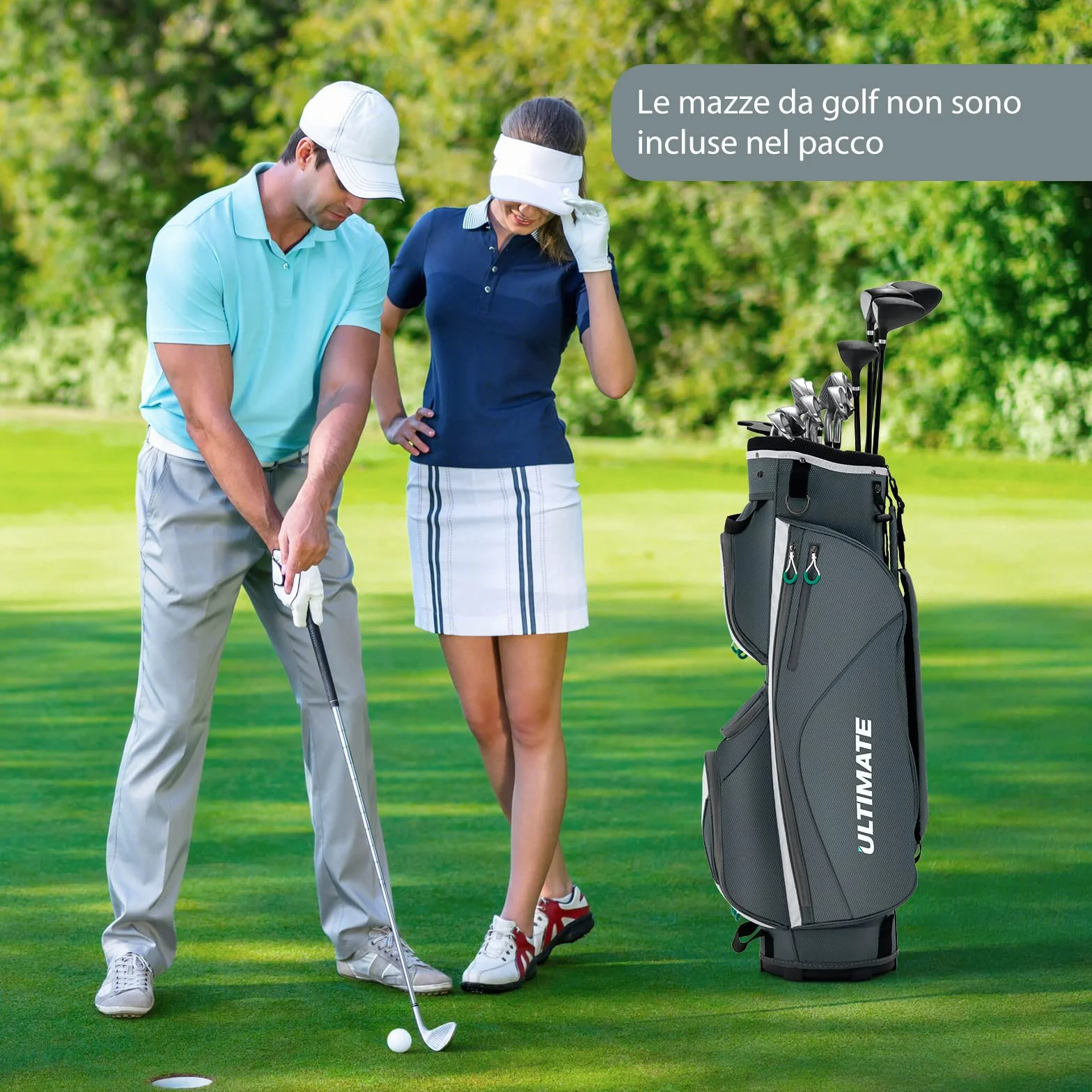 COSTWAY Borsa da Golf 14 Divisori Leggera Tracolla 7 Tasche Cerniera Termica Impermeabile