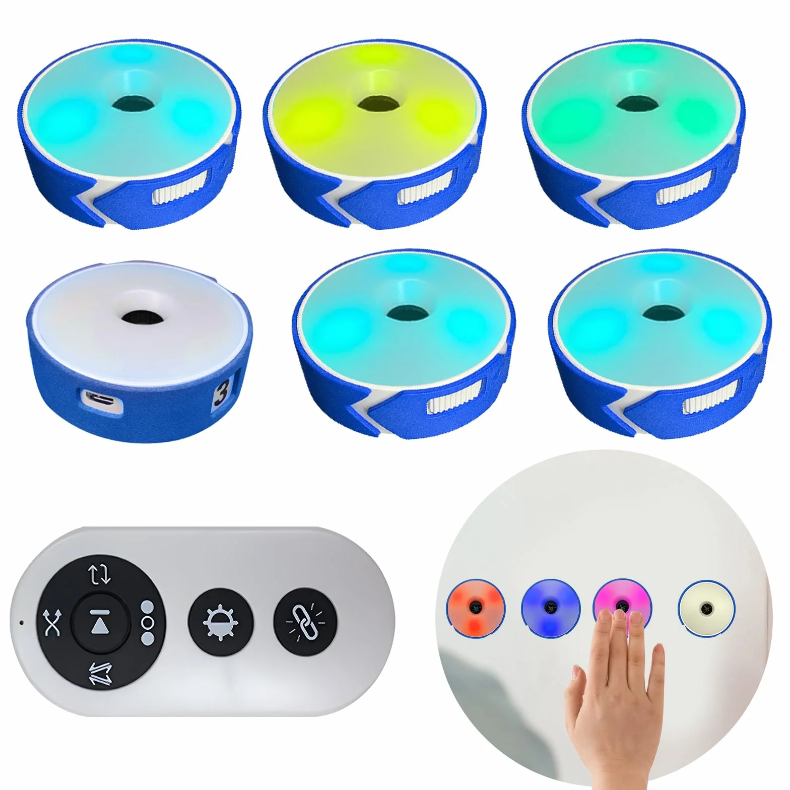 Luci per allenamento di reazione 6 pezzi 4 modalità kit con ricarica USB
