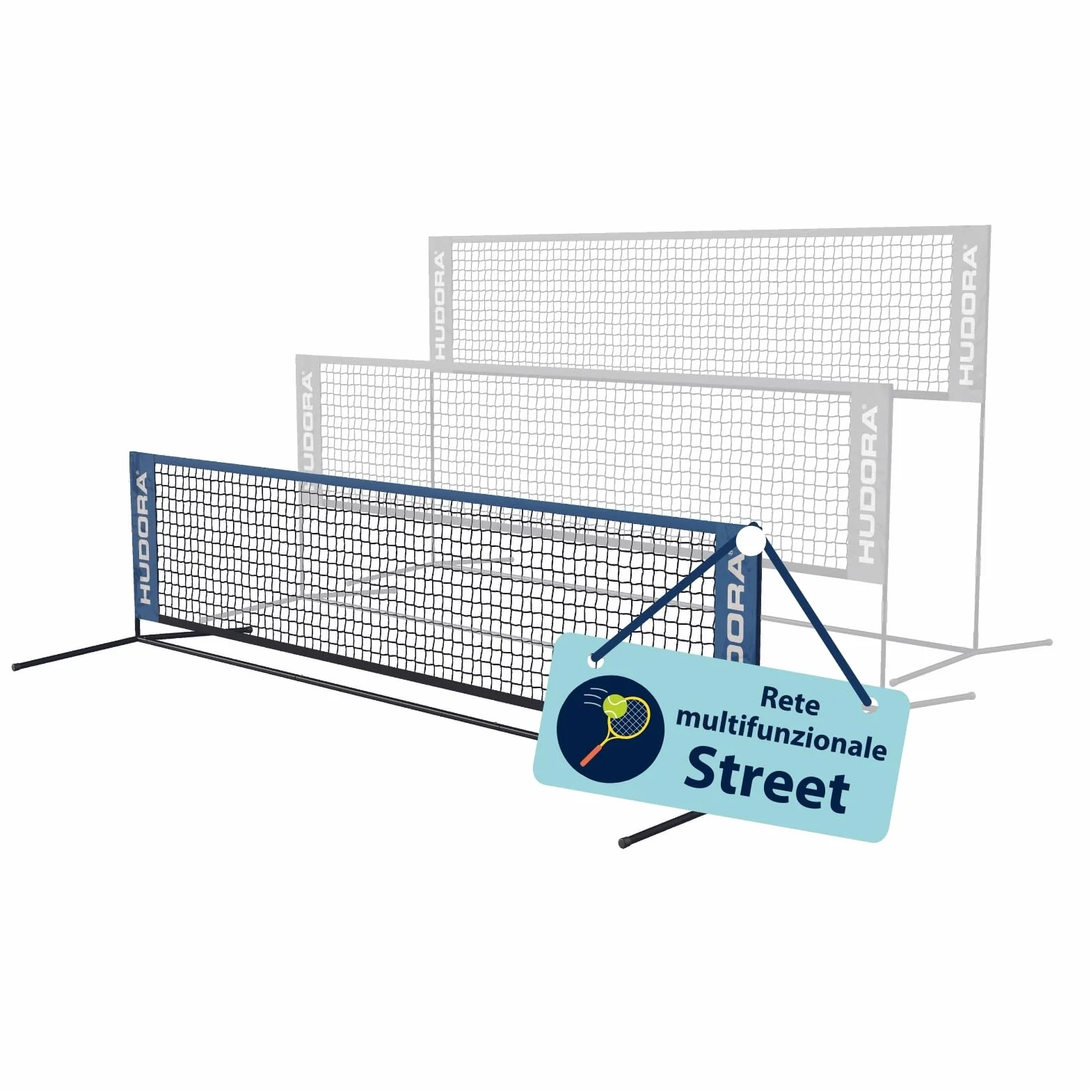 HUDORA Rete multiuso Street multifunzione per tennis e badminton regolabile da esterno resistente alle intemperie