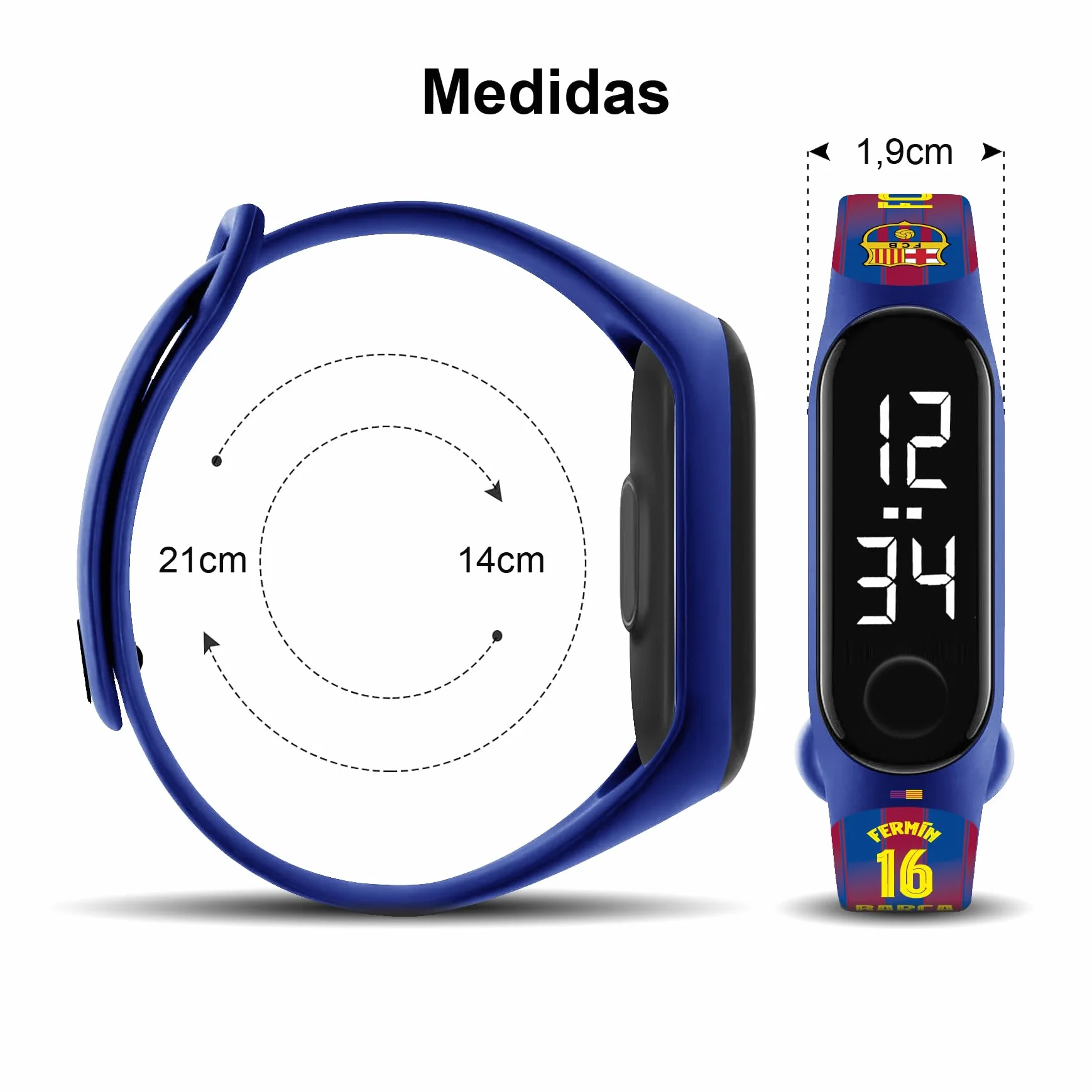 FIT & FUN Orologio Digitale FC Barcellona Ufficiale - Resistente all'Acqua con Calendario