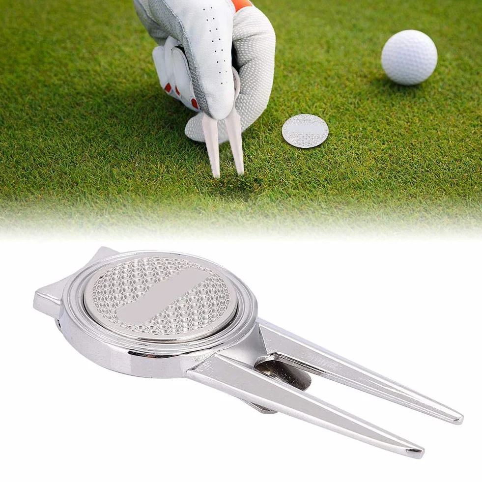 Tbest Golf Divot Strumento di Riparazione Lega di Zinco Magnetico Ball Marker