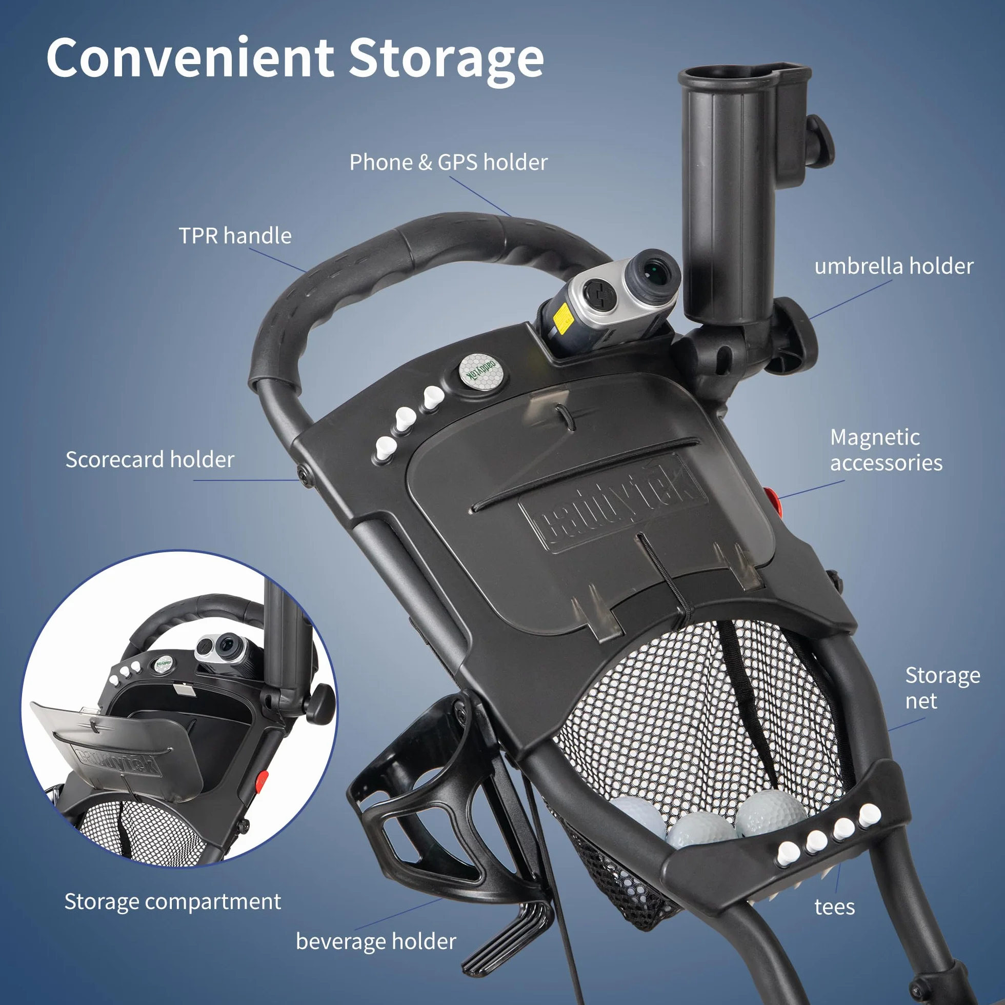 Caddytek Explorer V8 SuperLite 4 Wheel Golf Push Cart