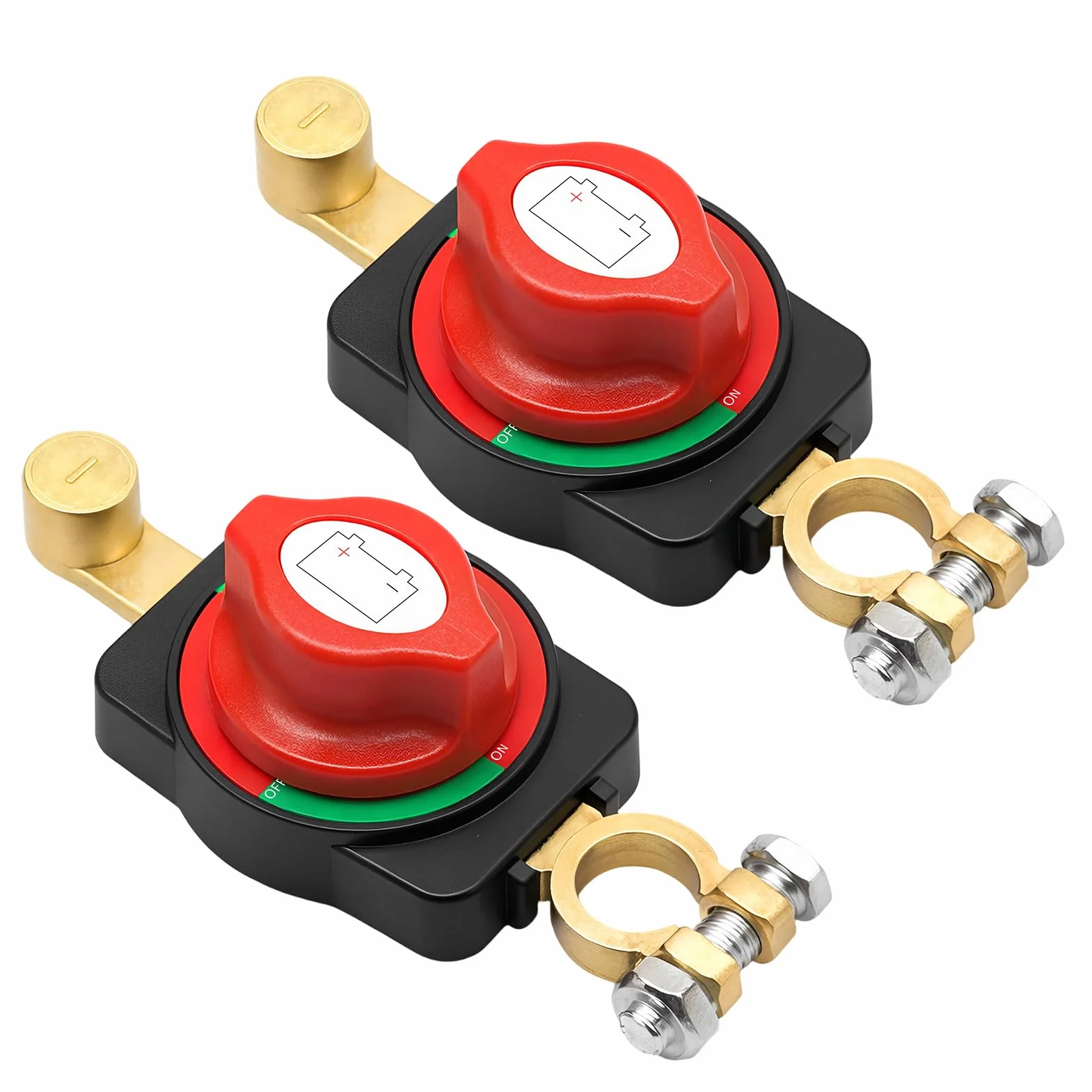 2PCS Interruttore Stacca Batteria 12V-48V 275A, Staccabatteria Auto ON/OFF, Separatore Batteria Universale per Auto Moto Barca Camper Caravan Bus Yacht, Interruttore Batteria Impermeabile