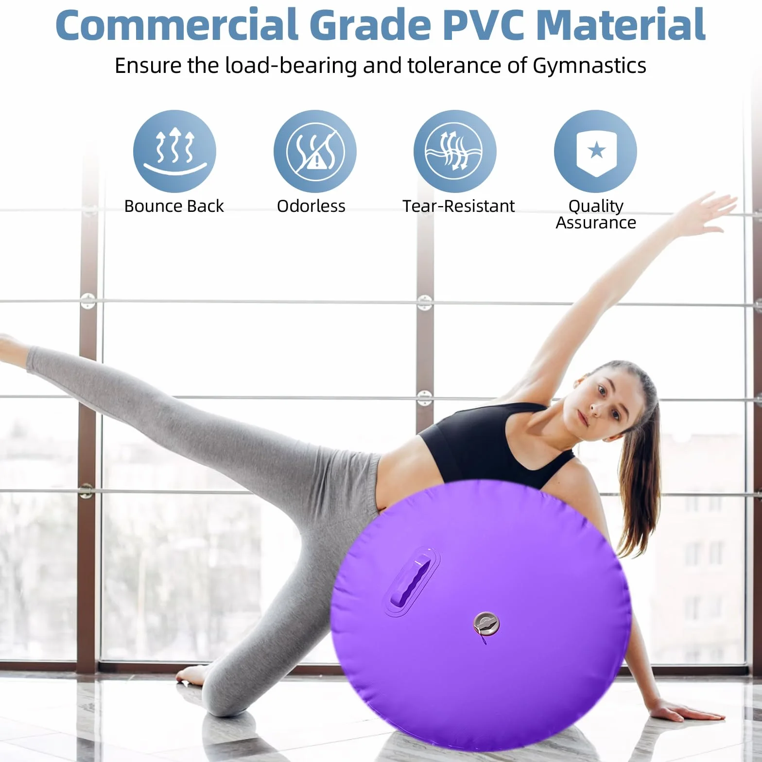 Air Roller Rullo Barile Gonfiabile 120X80cm/120x60cm, PVC Ginnastica Rotolo Tumbling Barrel, Capriola all'indietro allenamento per rotolamento, yoga e cheerleading, con pompa manuale