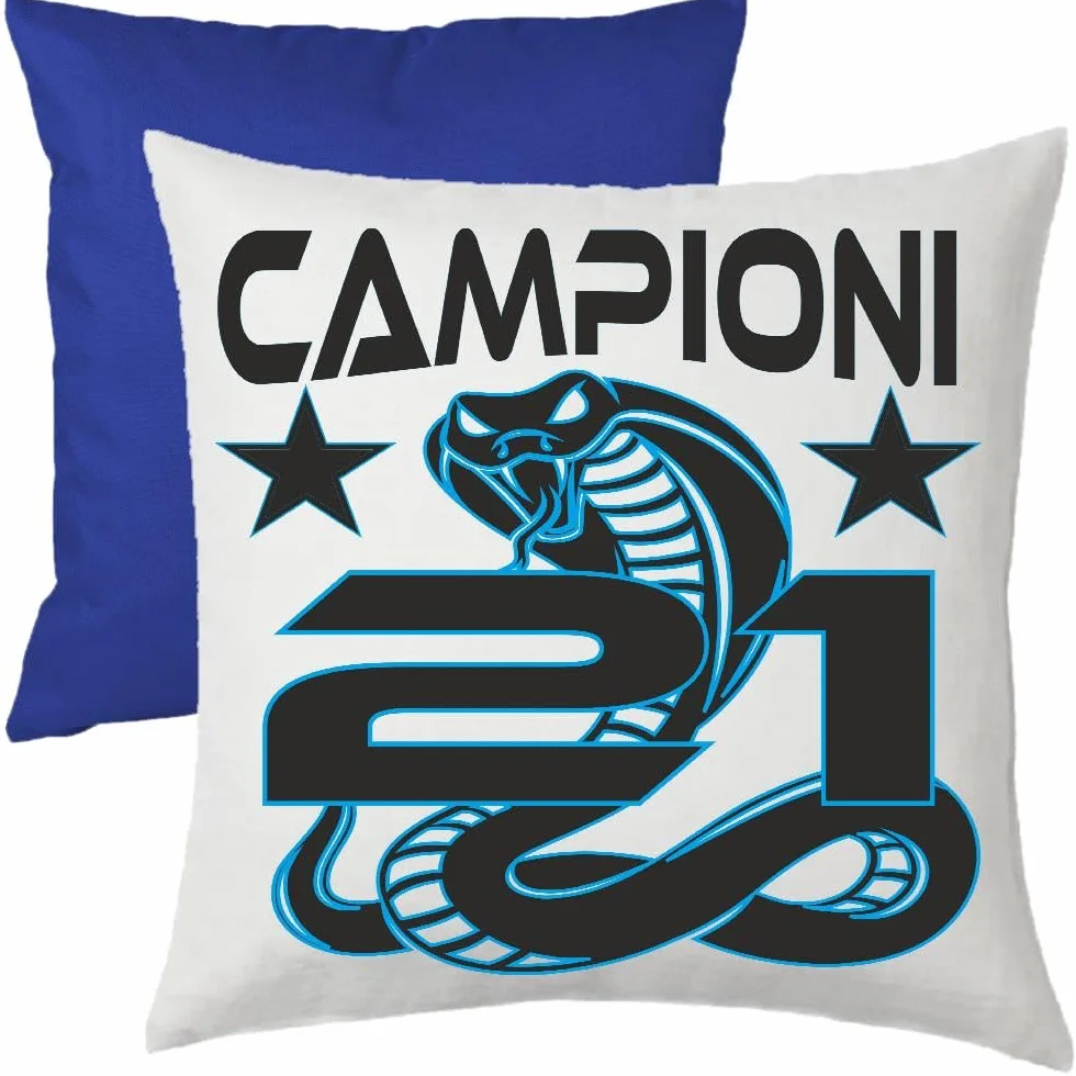 Cuscino Calcio Scudetto Inter-Nazionale Campioni D'Italia 2025/2026 21 Scudetti Seconda Stella 38x38 cm