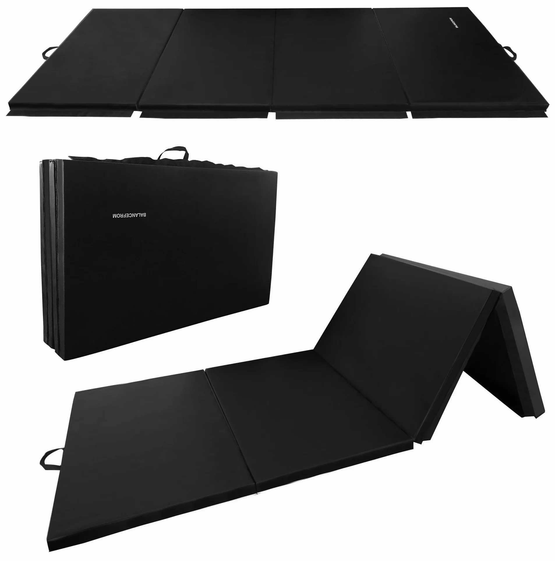 Fitvids Tappetino pieghevole per ginnastica e ginnastica, 50 x 15 x 5 cm, con manici per il trasporto, ad alta densità, anti-strappo, portatile, per fitness, aerobica, per casa, palestra, yoga