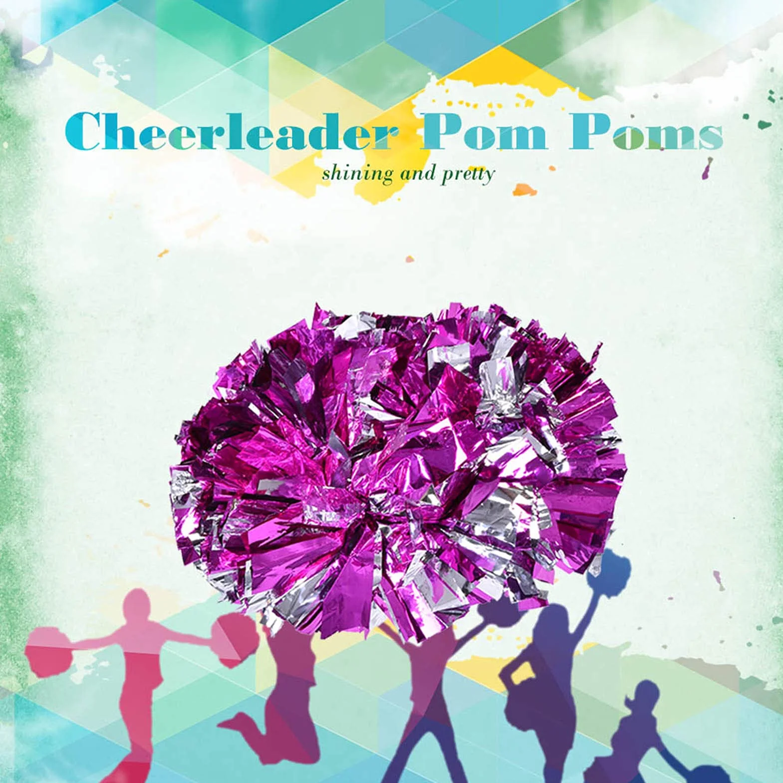 VIFER Pom Poms Cheerleader Aerobica Pompon per Dance Party School Sport Competition 1 Coppia