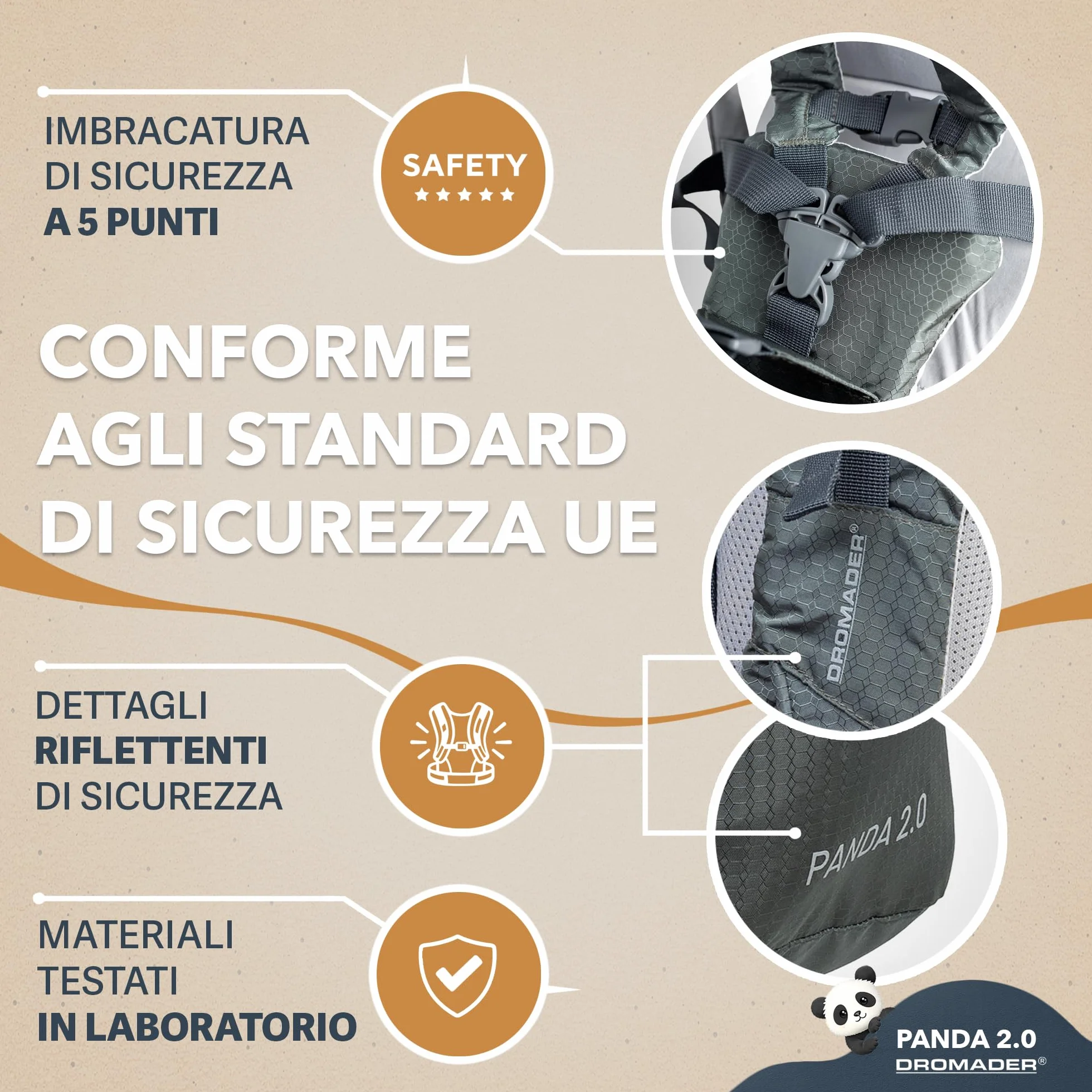 DROMADER Zaino Porta Bambino Montagna con Sedile Regolabile e Parasole Retrattile