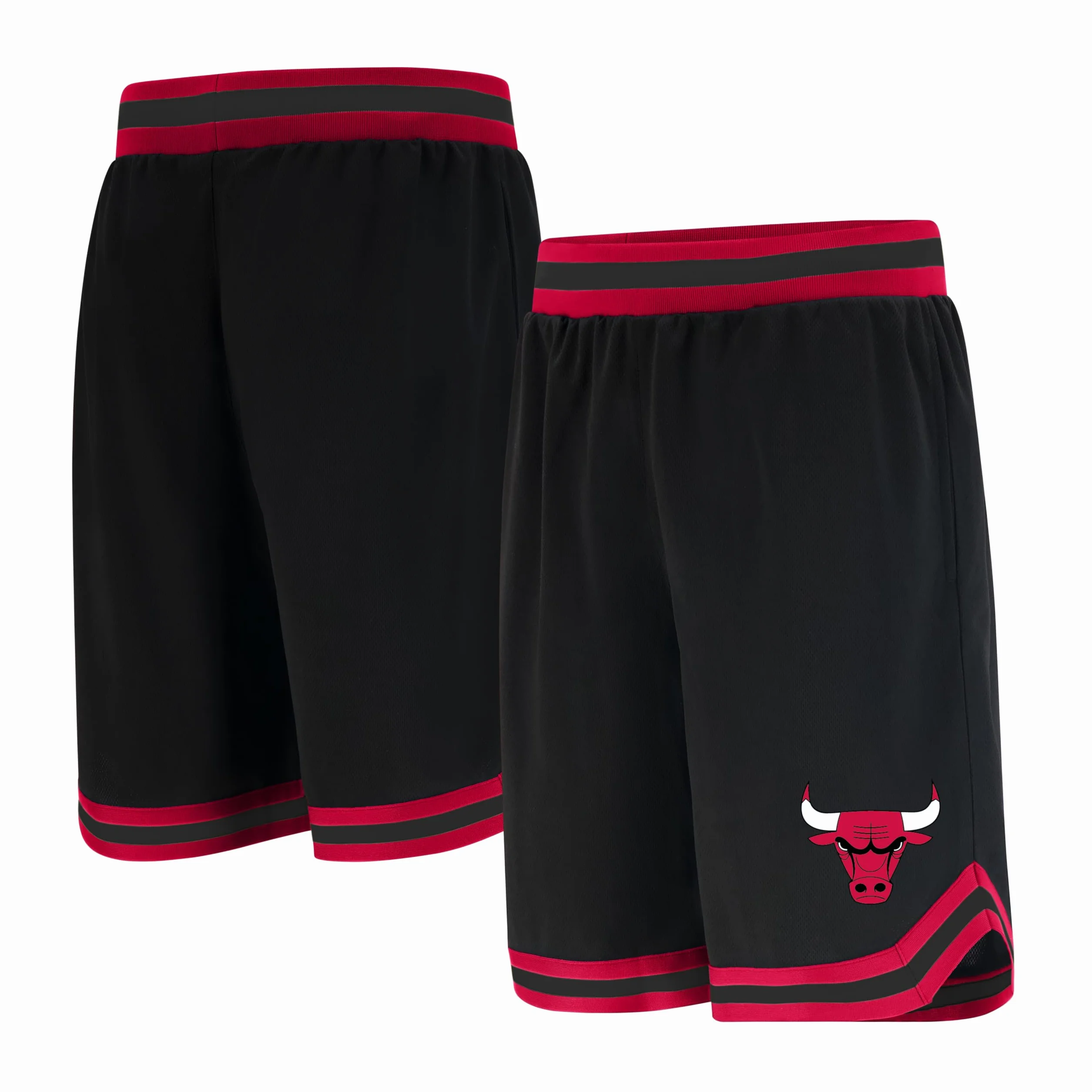 NBA Ultra Game GSM3547F Woven Team Logo Poly Mesh Basket Shorts Nero, M