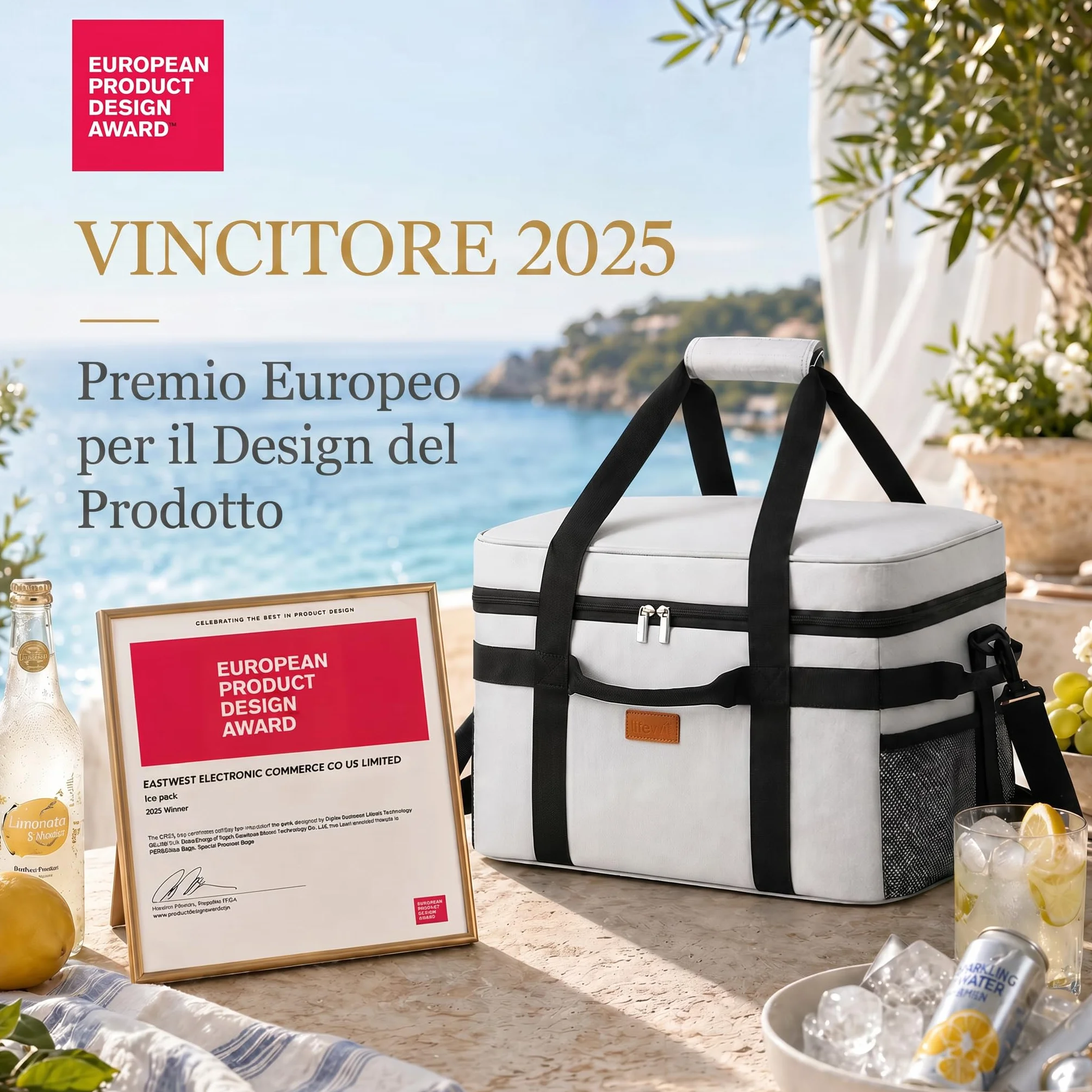 Lifewit Borsa Termica 30L, Borsa Frigo Grande Portatile con Manici Multipli, Grigio Seta
