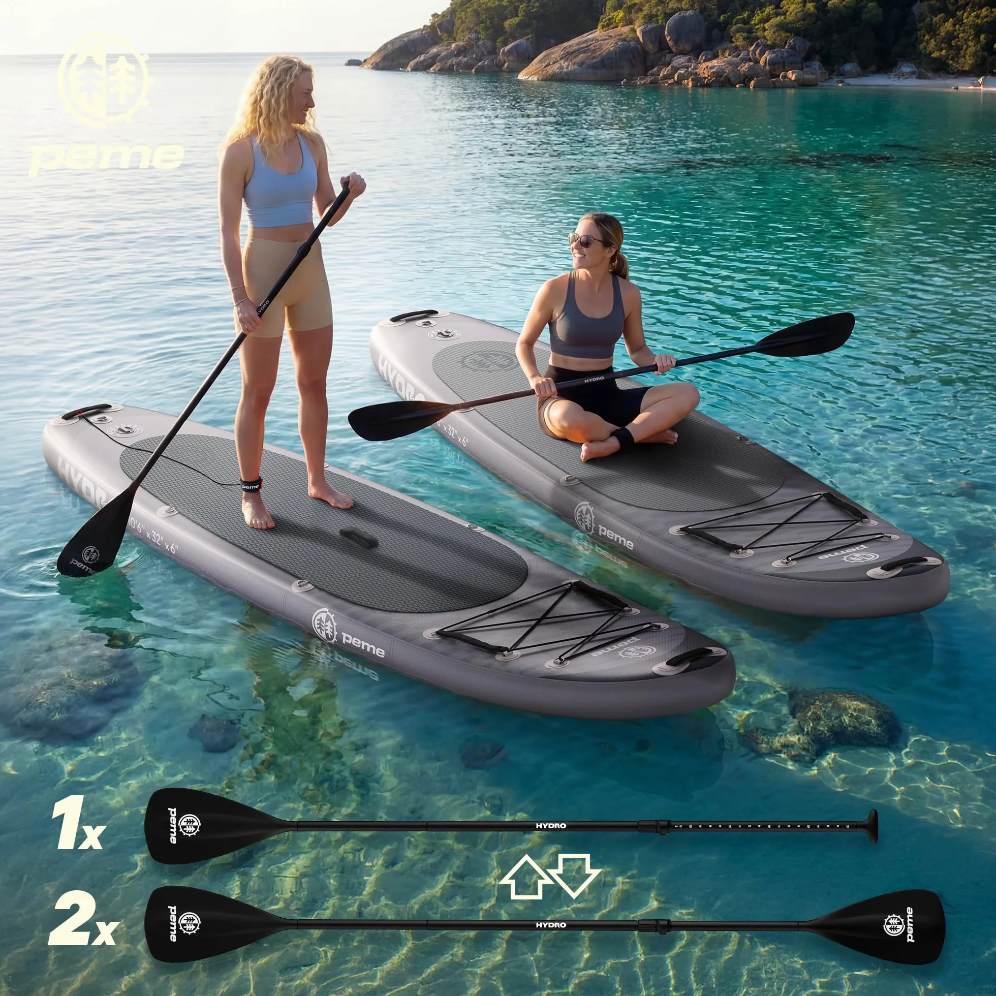 HYDRO peme Tavola Sup Gonfiabile Adulti Stand Up Paddle Board 18PSI 320-350 cm 150/166 kg