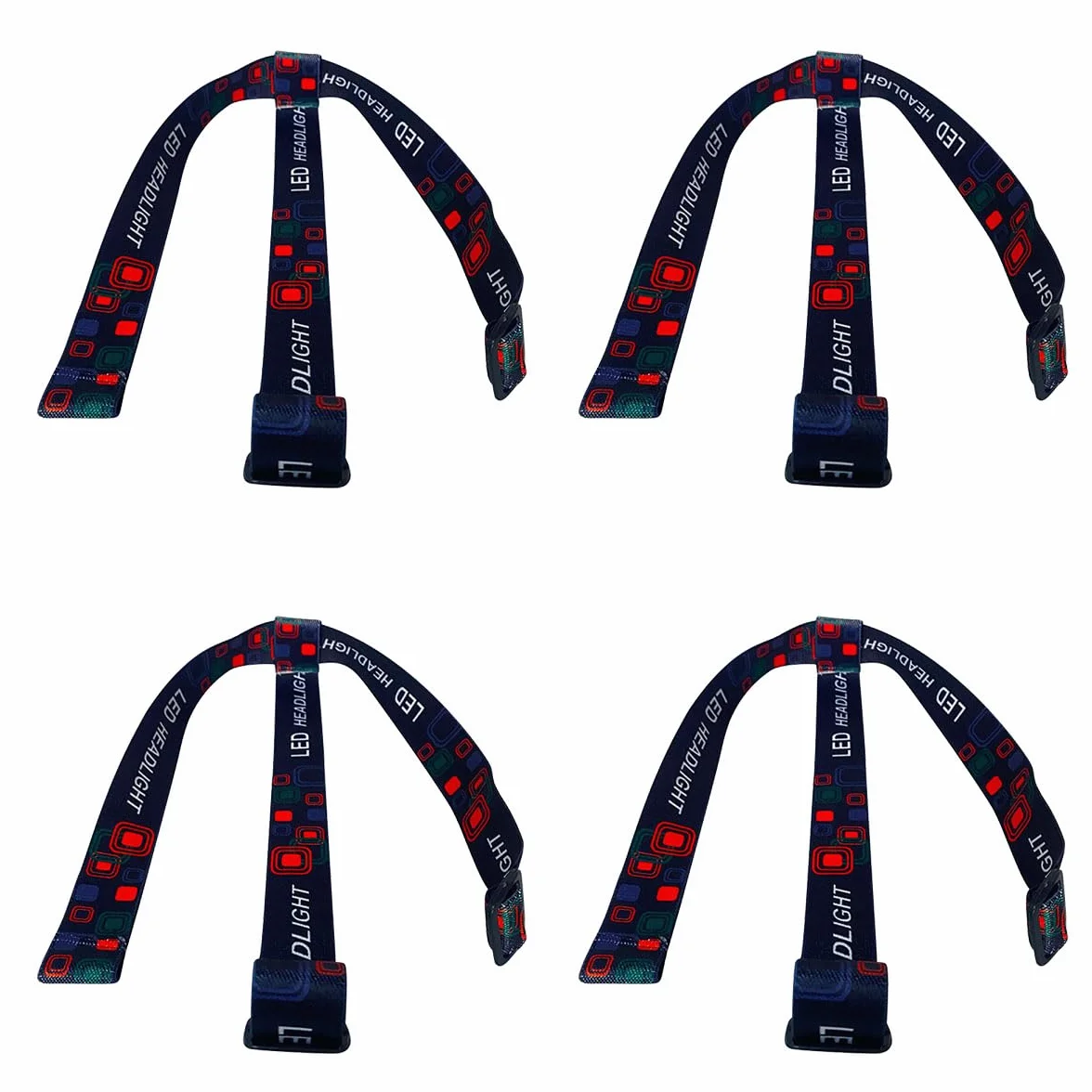 Cinghie Elastiche di Ricambio per Fari, Accessori per Luci Torcia - Confezione da 4