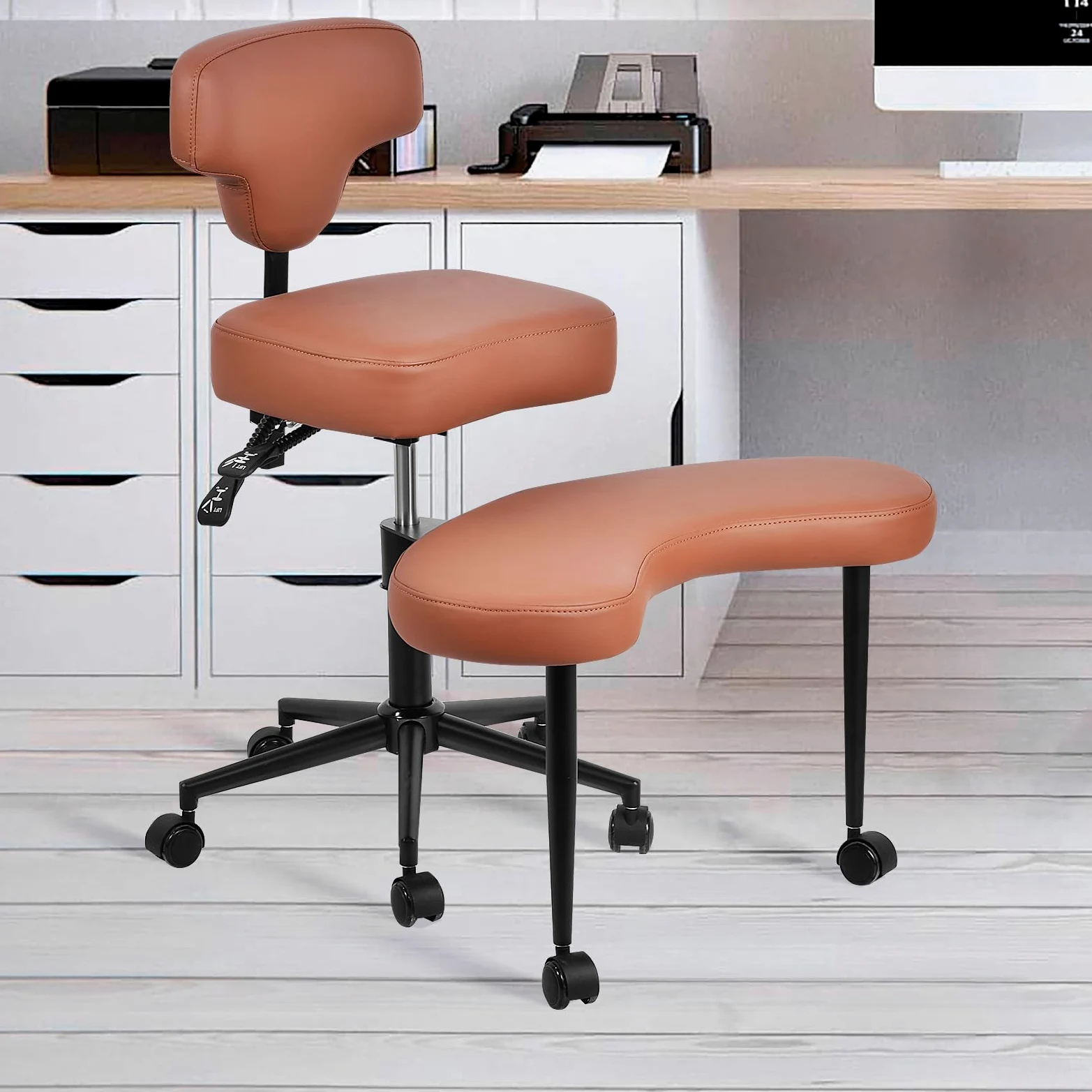 Meditation Chair Sedia di Meditazione con Supporto Alla Schiena Sedia Ergonomica a Gambe Incrociate con Ruote-Sede Regolabile in Altezza con Supporto Lombare per Adulti Agita e Yoga Contiene 136Kg