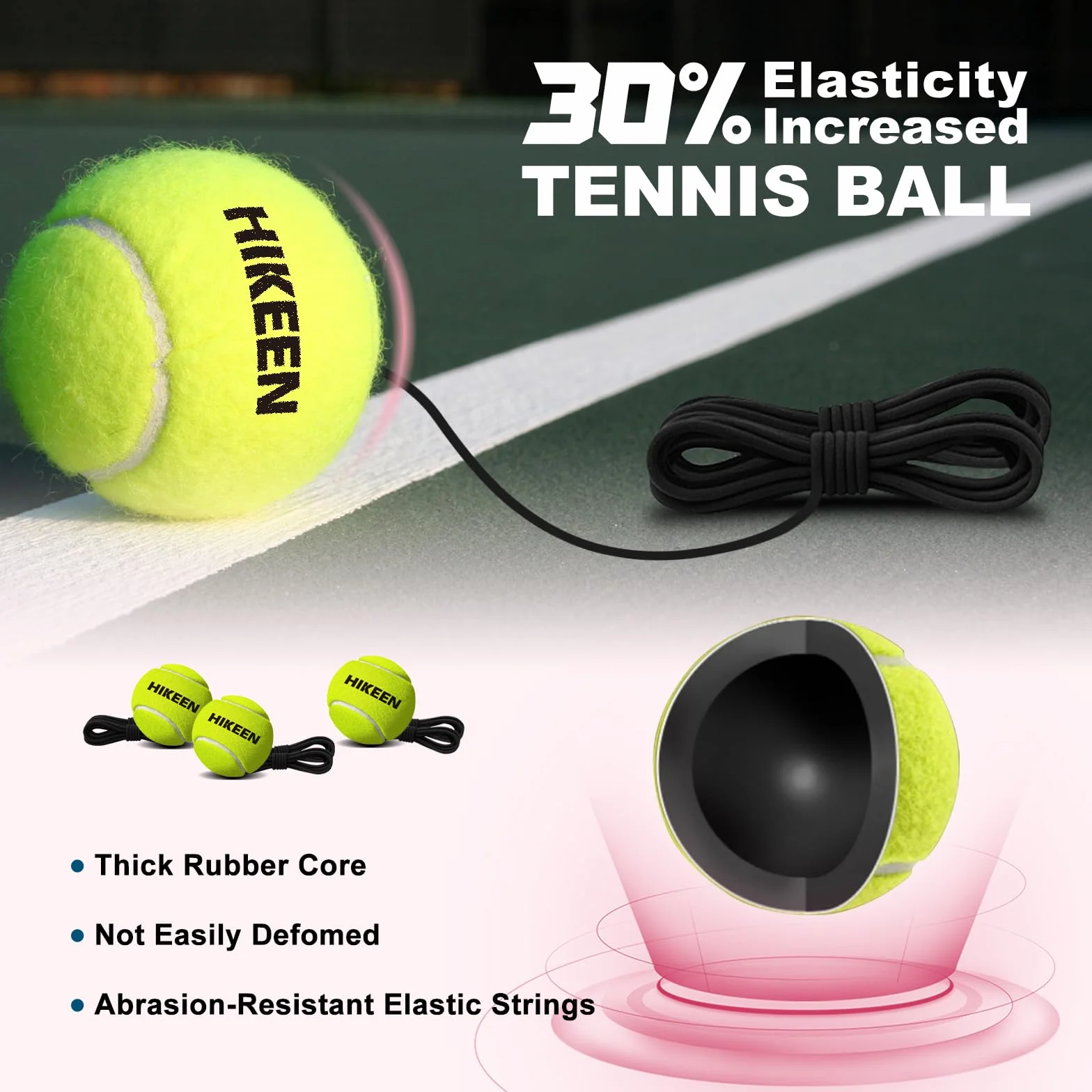 BOOSTEADY Tennistrainer mit Metallbasis und unendlichem Rückprall, für Erwachsene, Kinder und Anfänger