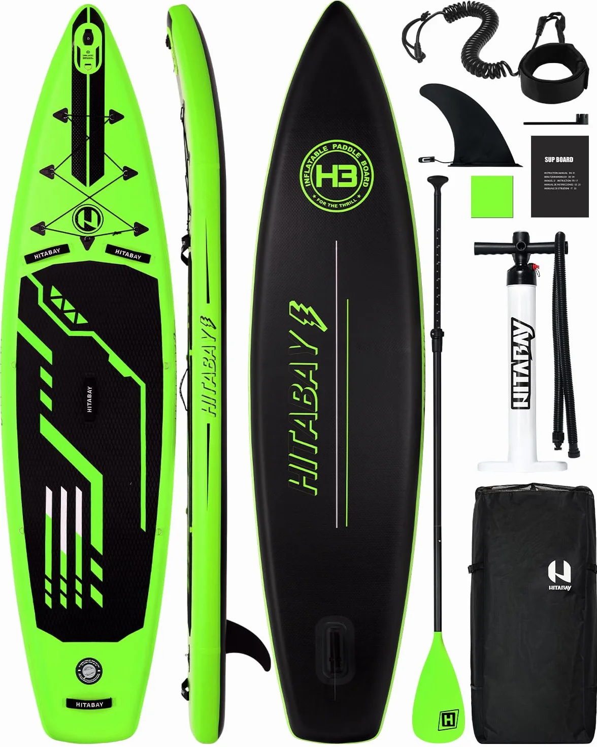 Tavola SUP con Accessori Completi, 335cm SUP Gonfiabile Adulti, Carico Massimo 150kg Tavola da Surf
