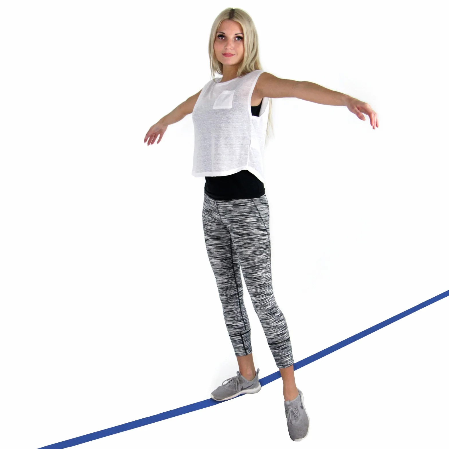ALPIDEX Slackline 15 m do 2 ton, w zestawie torba transportowa, niebieska