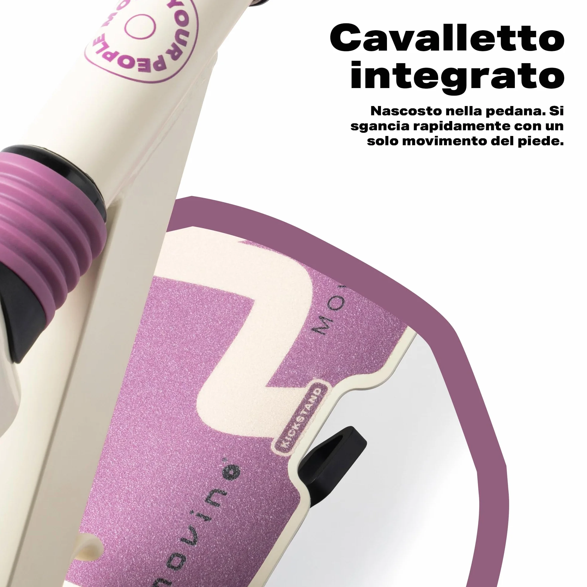 Movino Monopattino Urbano Pieghevole Scooter Ruote LED 180 mm Manubrio Regolabile 100 kg City Light