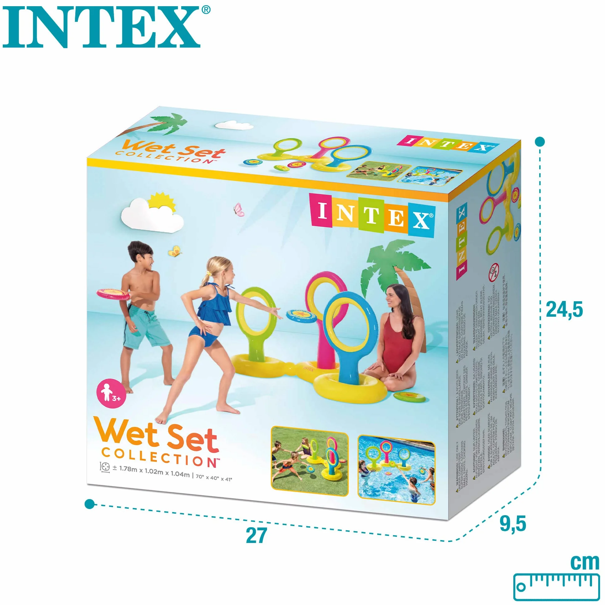Intex 57510NP Gioco Del Disco Gonfiabile Galleggiante Vinile Multicolore 178x102x104 cm