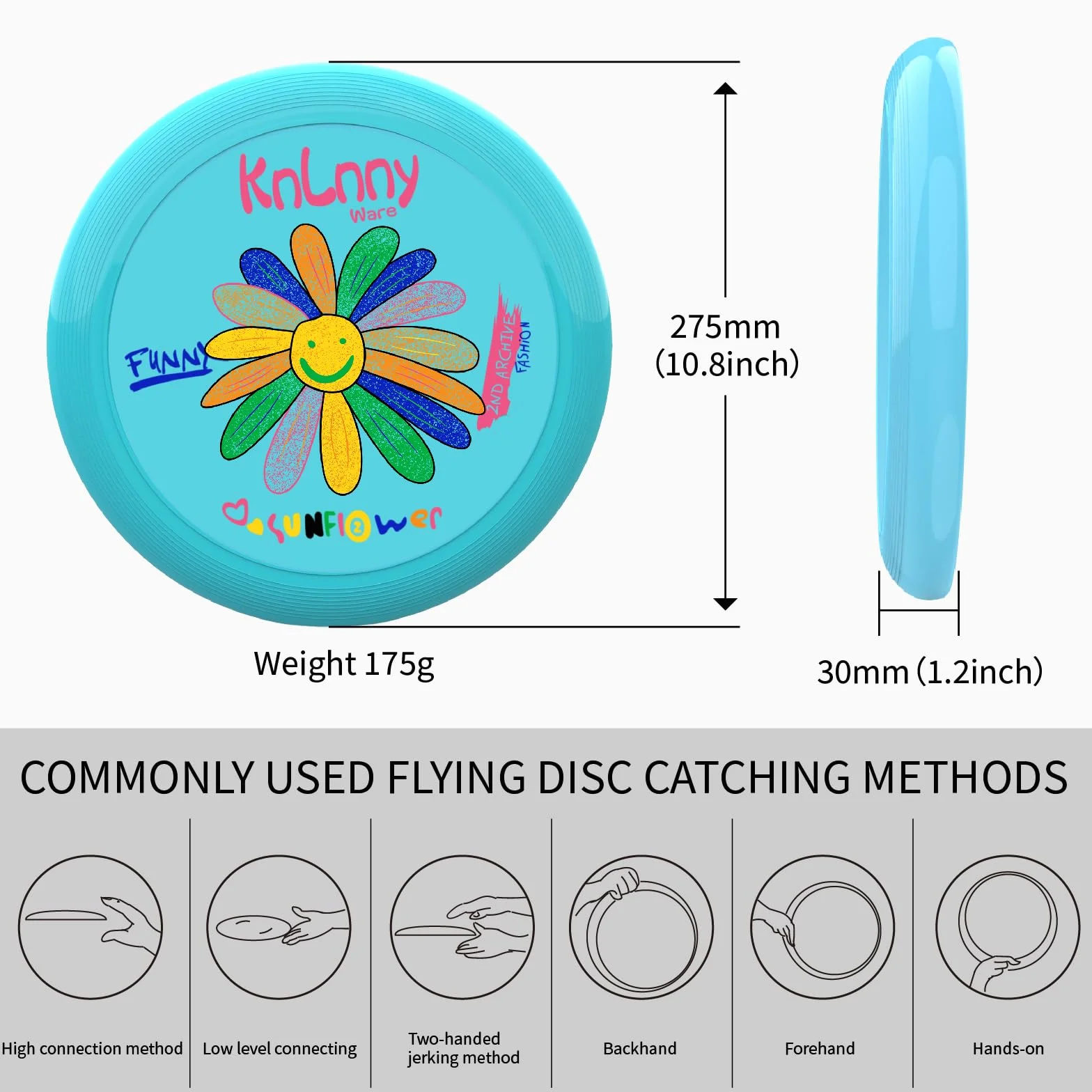 KnLnny Ware Disco Volante da 175 g – Giochi all'aperto, Campeggio, Spiaggia