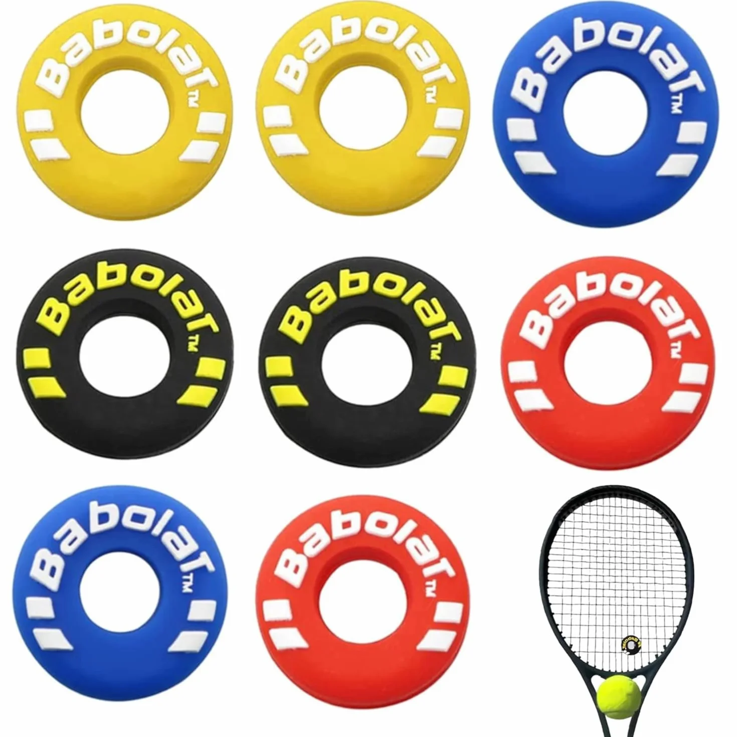 Ammortizzatore Vibrazione Racchetta da Tennis 8 Pezzi Gomma Assorbitori Shock Forma Pneumatico