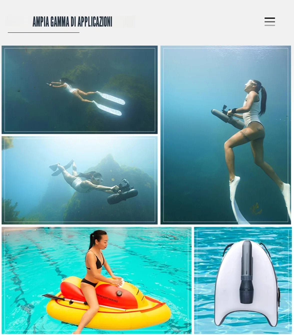 Camolech 700W Scooter Elettrico Subacqueo 40M Immersioni Libere Snorkeling Marino Motore Brushless Batteria Rimovibile 60 Minuti Piscina 16000mAh