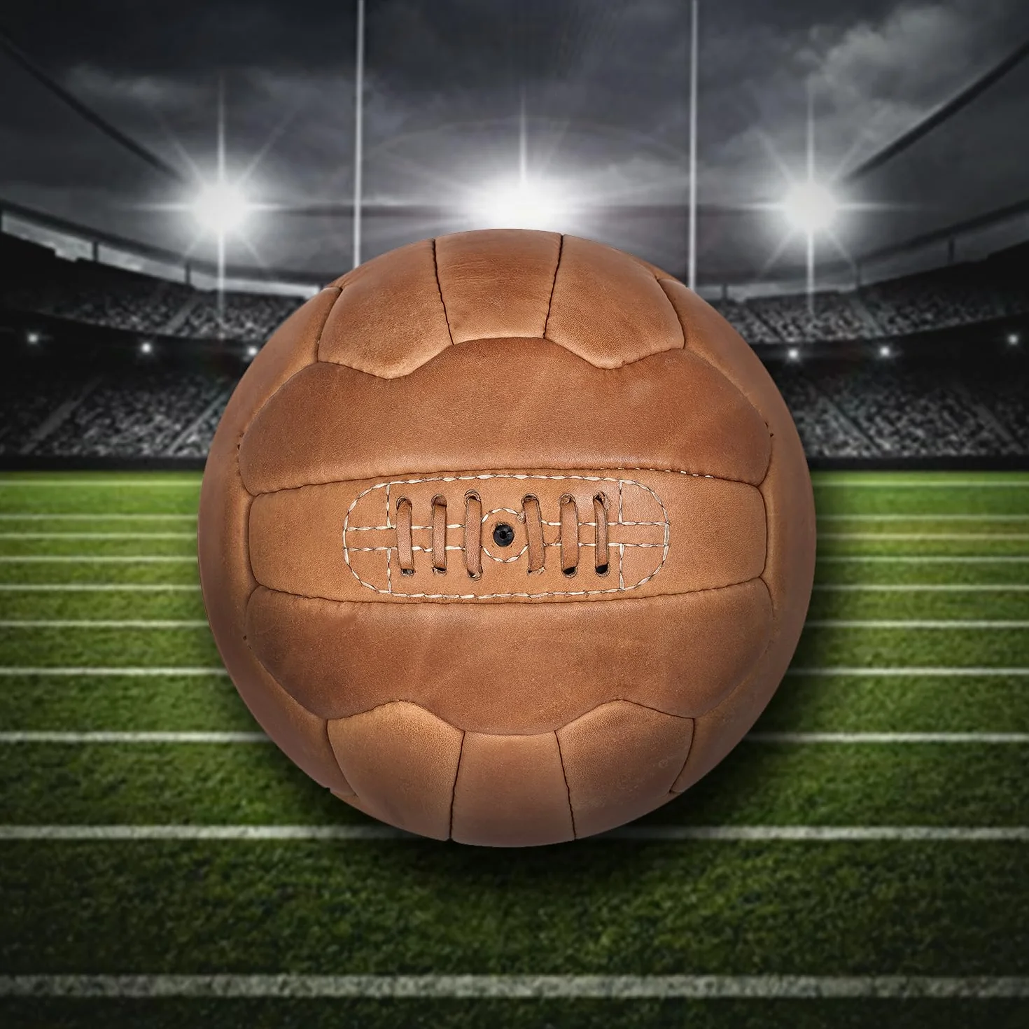 Pallone da calcio vintage in pelle anticata FNine