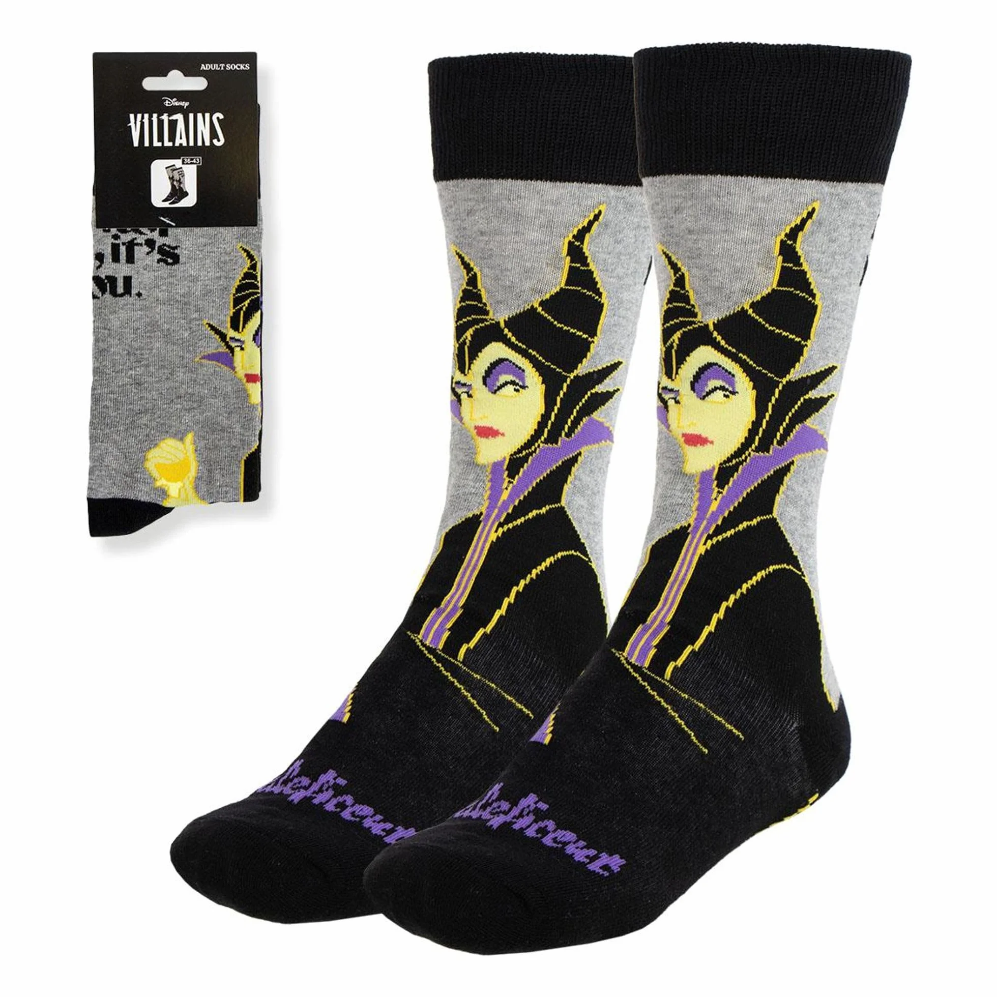 Calzini Disney Villains Taglia 36/43 Comodi e morbidi con licenza ufficiale
