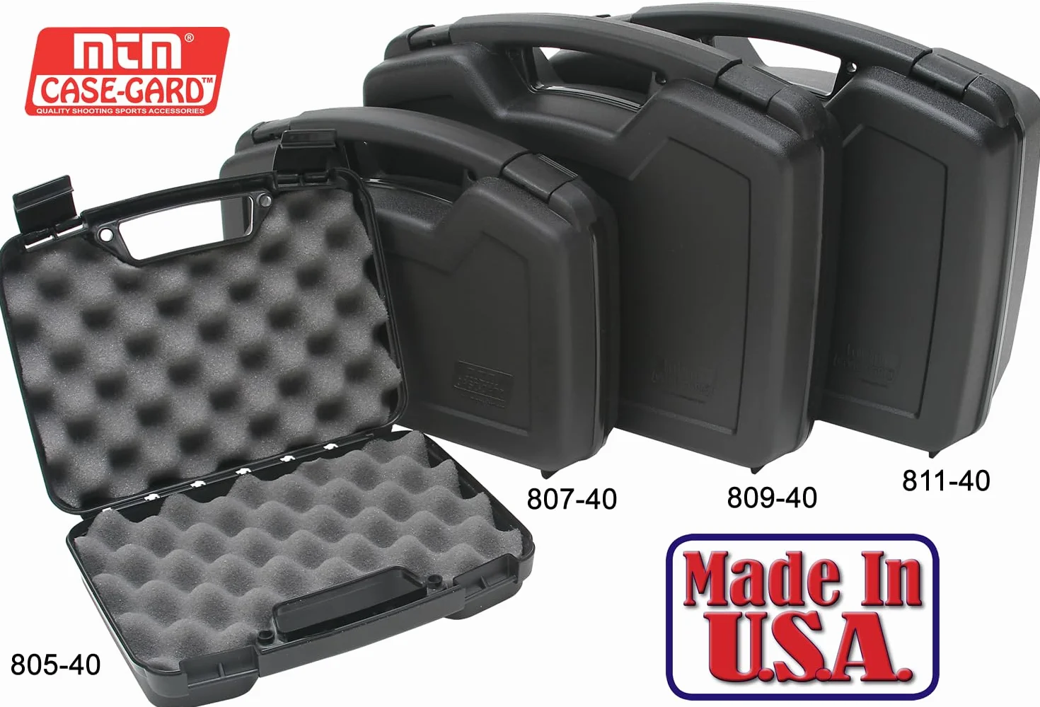 MTM 807-40 - Custodia per pistola a mano single-up fino a 6" revolver, USA Made, colore: Nero