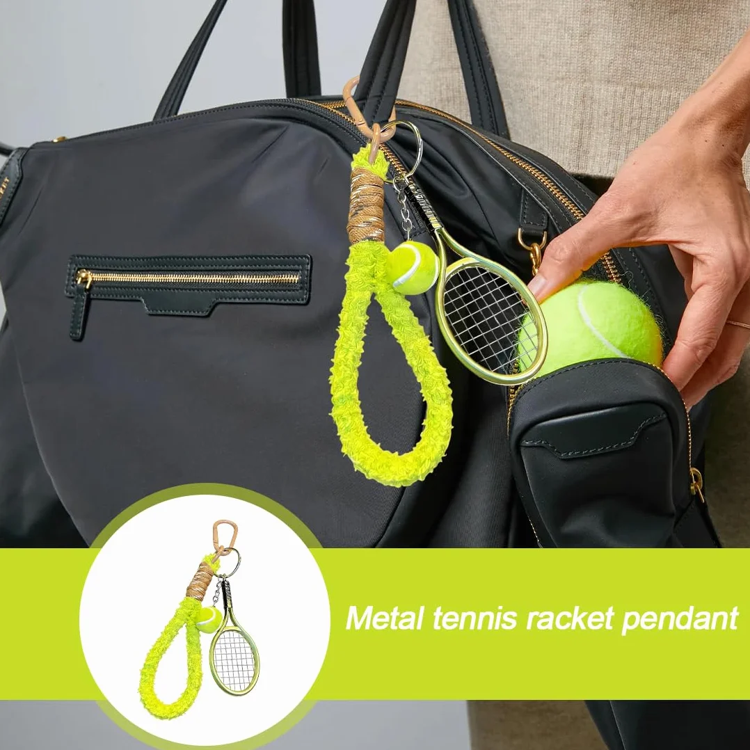 Portachiavi Tennis in Metallo, Portachiavi Mini per Racchetta da Tennis, Regalo Sportivo
