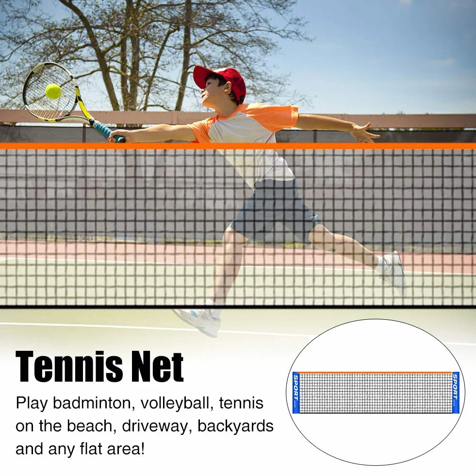 KYLMET Rete da tennis portatile pieghevole 3-6 m per bambini e adulti