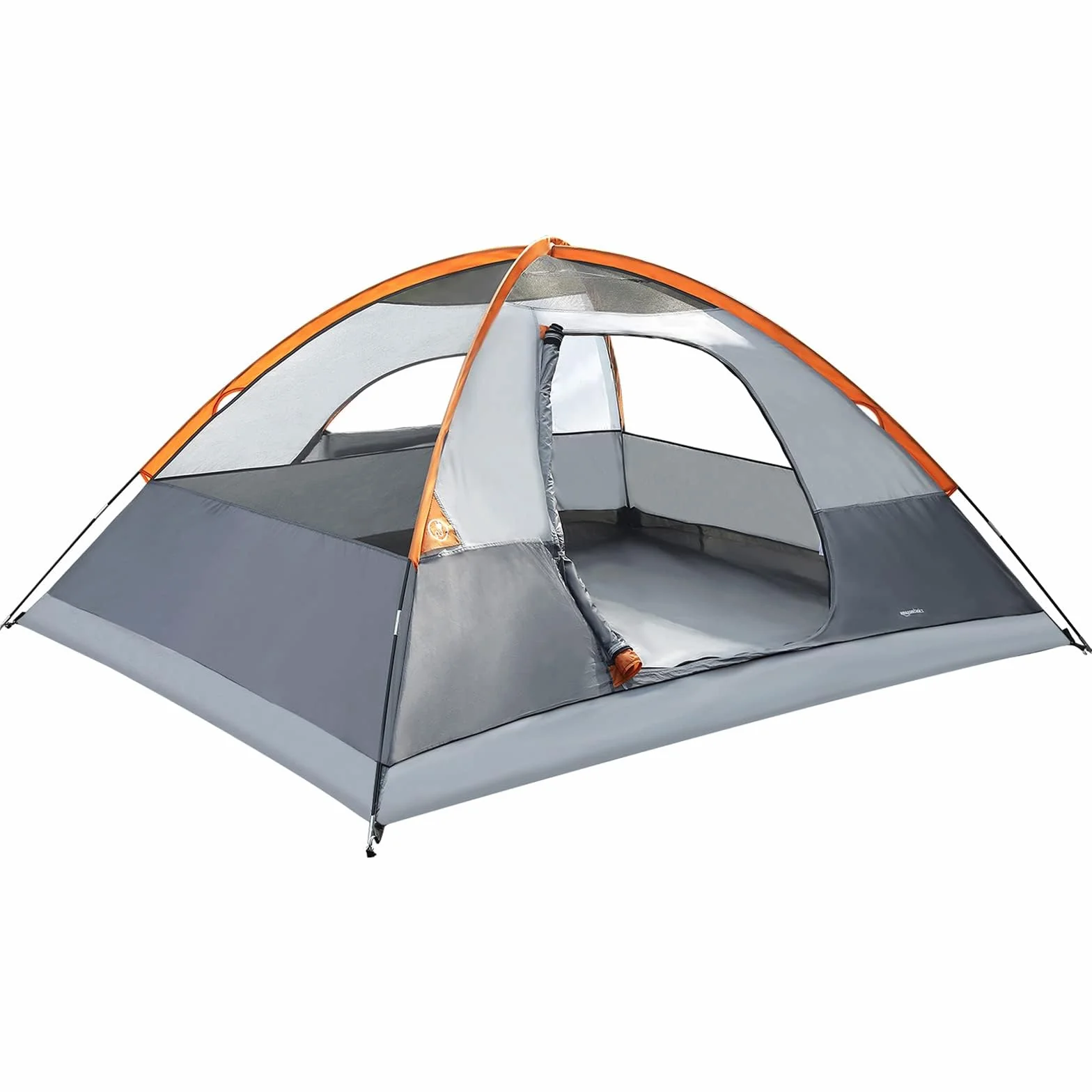 Amazon Basics Tenda da campeggio a cupola 6 persone impermeabile 3 stagioni con protezione antipioggia e custodia