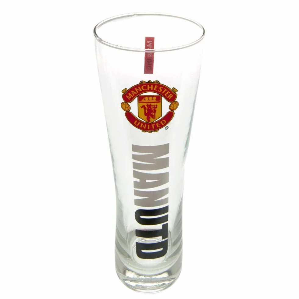 Manchester United FC Bicchiere ufficiale alto da birra Rosso Nero Argento