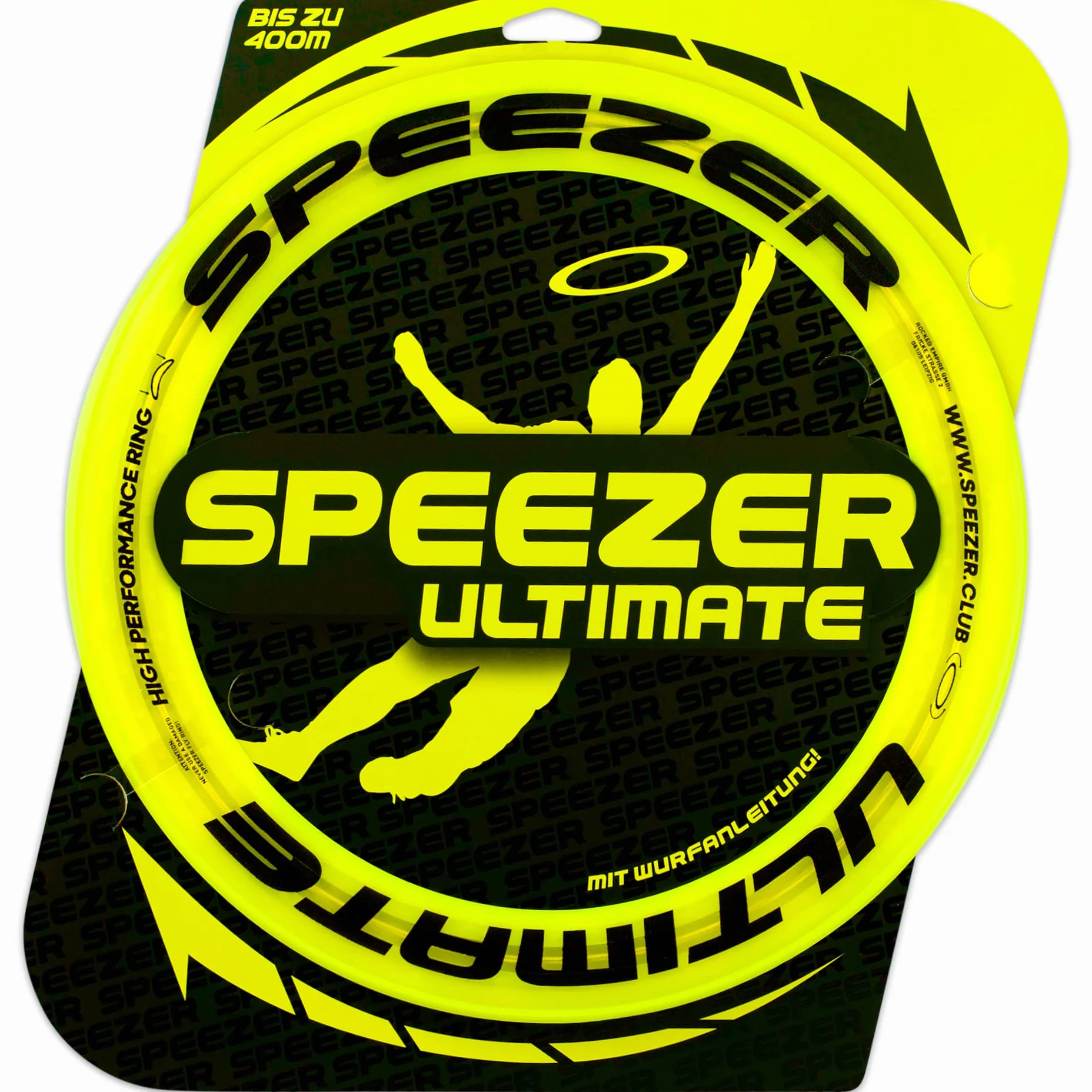 SPEEZER® Ringo da lancio giallo neon 33 cm diametro - gioco all'aperto portata 400 m