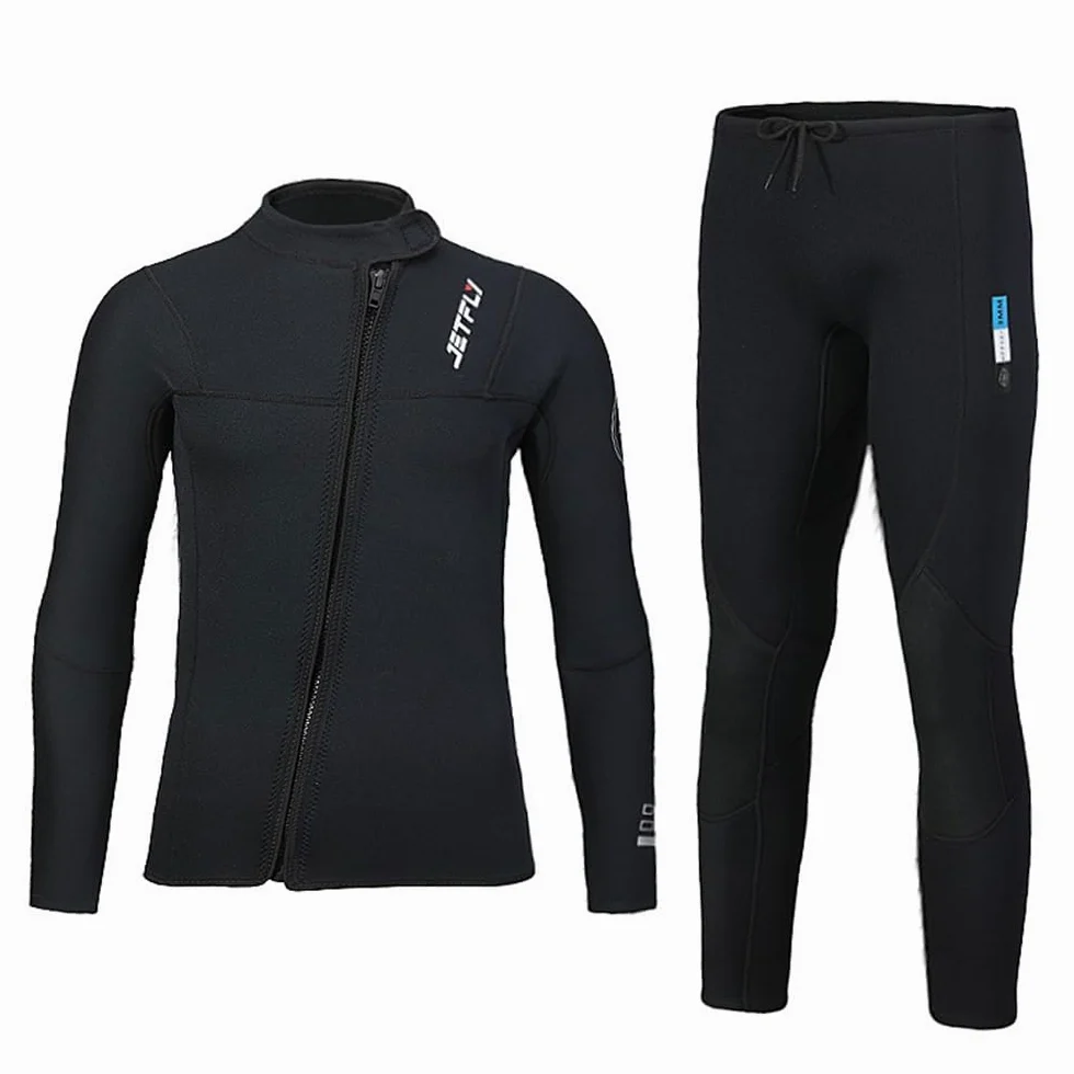 Muta Subacquea Intera Uomo in Neoprene 3mm - Set 2 Pezzi Muta Sub con Mute Giacca Top Manica Lunga e Pantaloni da Sub,Stretch Wetsuit con Cerniera per Nuoto, Surf & Sport Acquatici