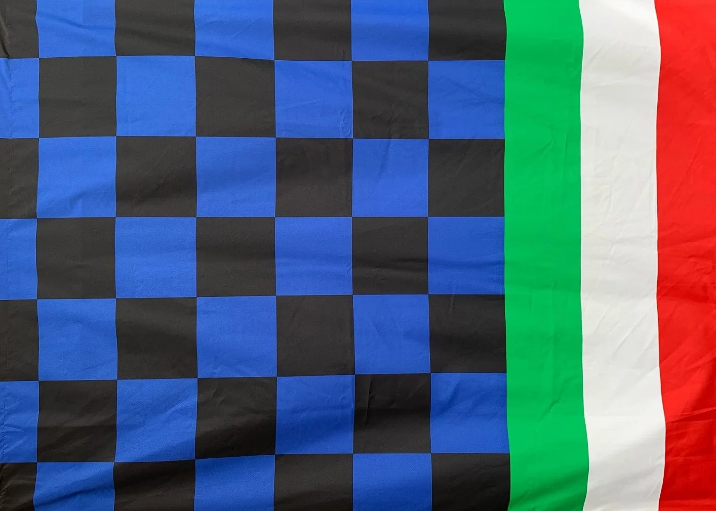 Bandiera stendardo Bandierone nero azzurro 220x145 cm tricolore BGSNATR220x145