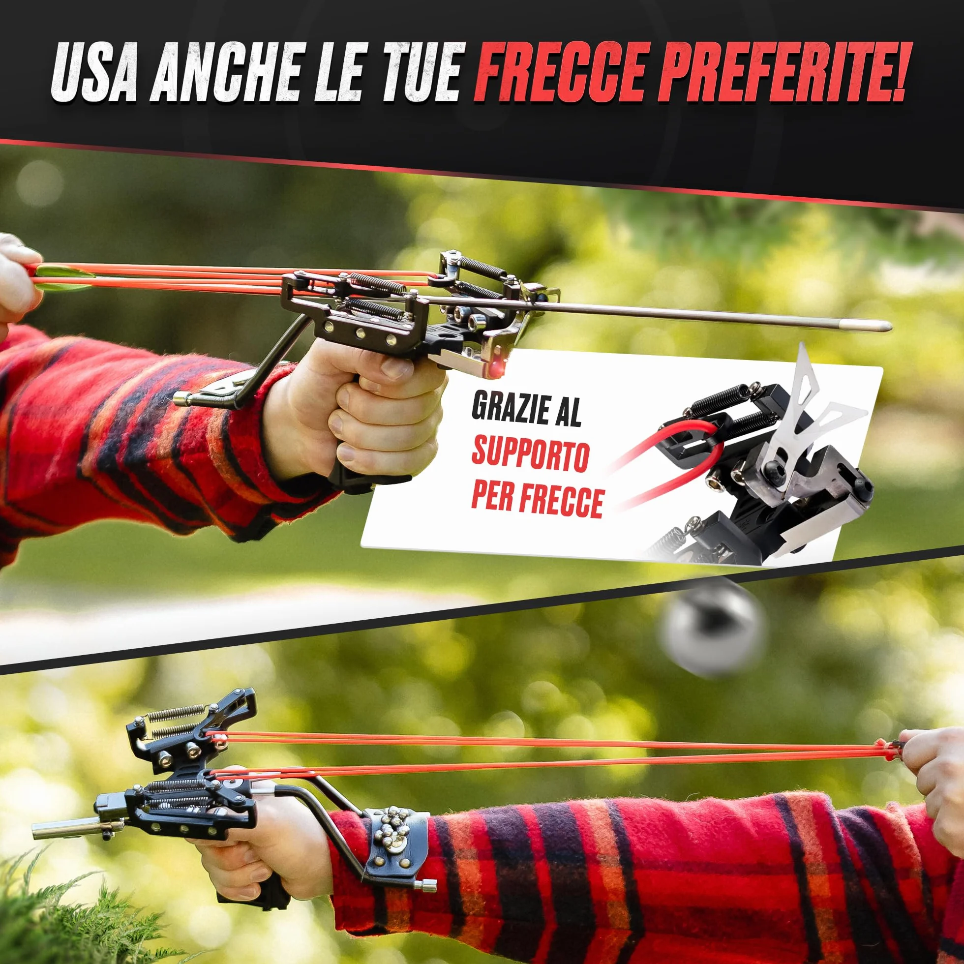 Set Completo da Caccia Professionale da Tiro - Kit Sportivo di Precisione con Elastico Rinforzato