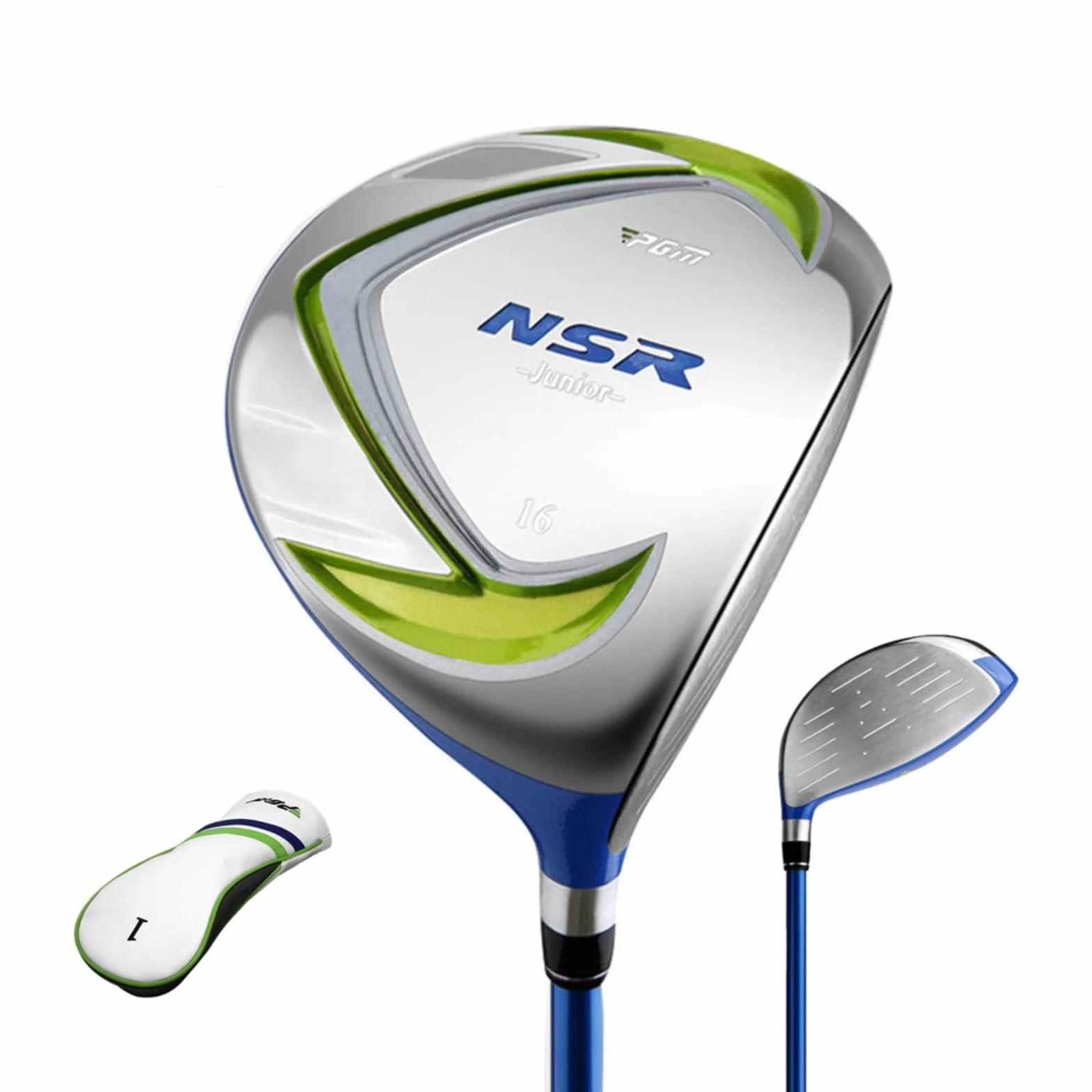 Golf Driver #1 Drewno dla Dzieci Karbonowy Trzonek z Pokrowcem Prawa Ręka Zielony