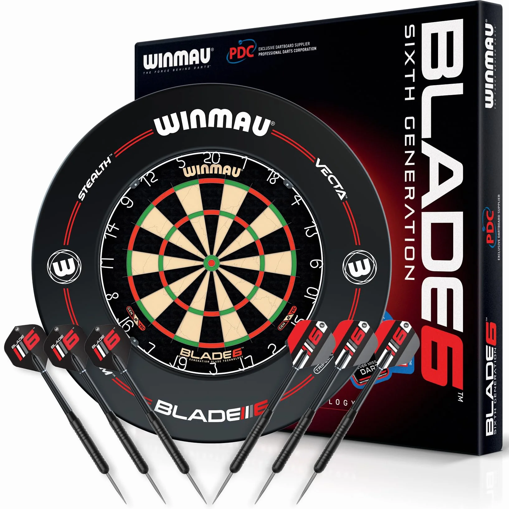 Winmau Blade 6 profesjonalna tarcza do rzutek z surround i 2 zestawami freccette