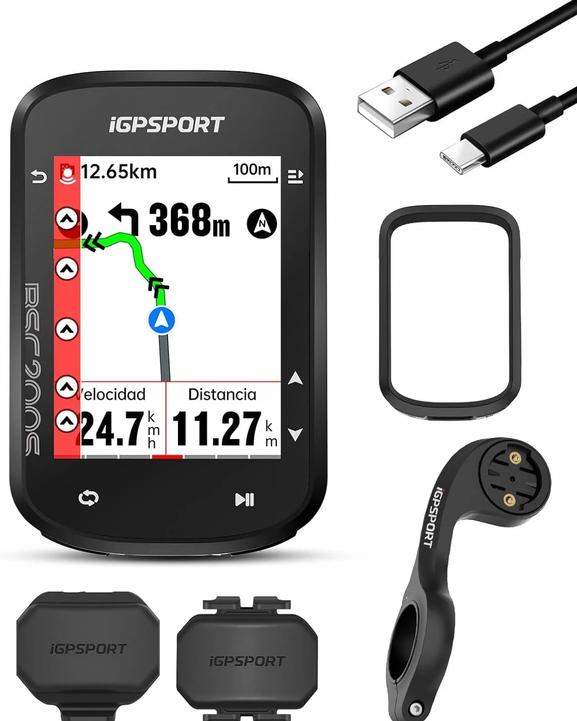 iGPSPORT BSC200S GPS Ciclocomputer Navigazione Percorso Colori Schermo Funzione Guida Continua Rilevamento Movimento Navigazione One-Touch Compatibile Radar Fanale Posteriore