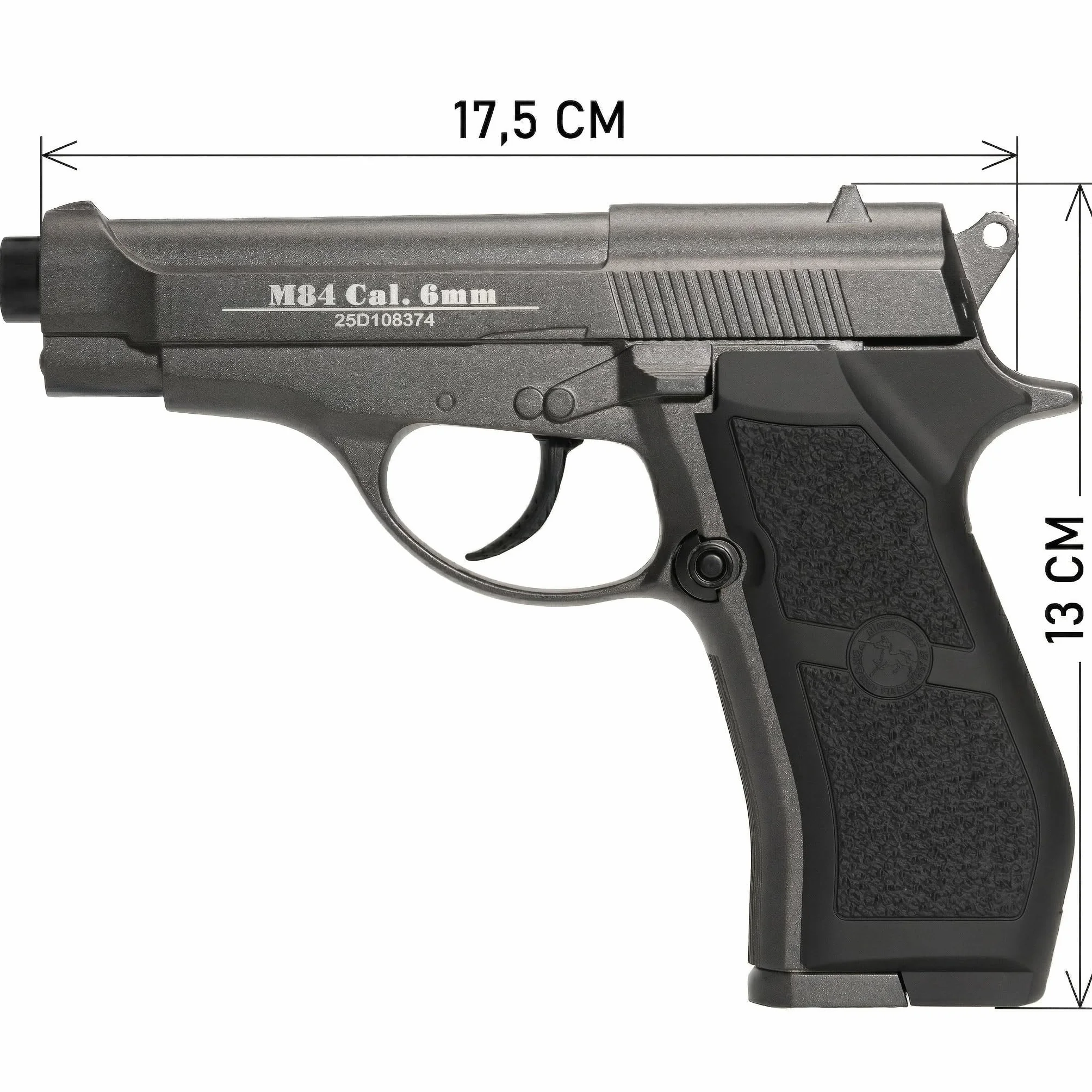 Pistola CO2 Softair M84 Full Metal Nera 0,9 J Bundle 1000 Pallini 5 Bombolette
