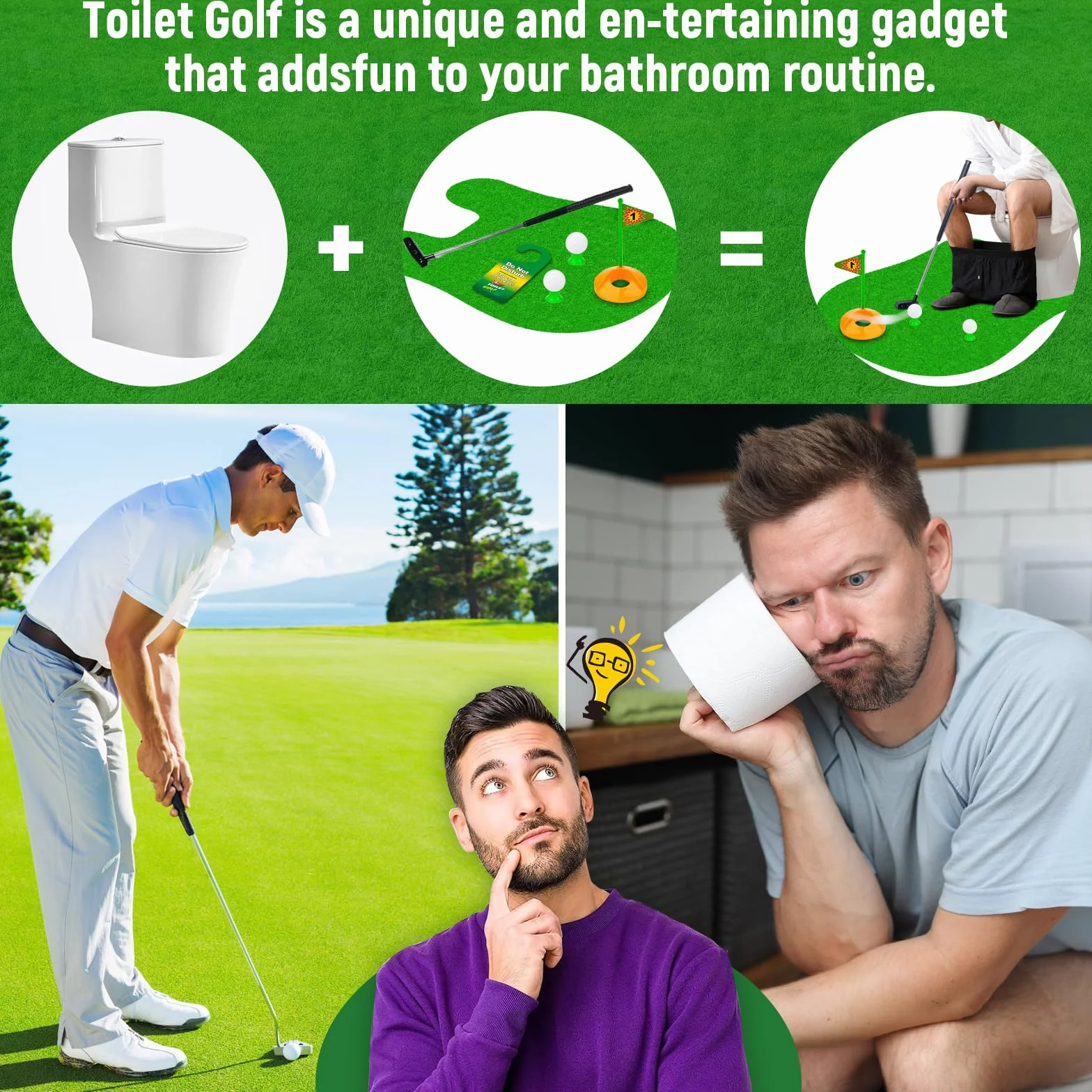 Pipihome Golf da Bagno Minigolf Regalo Uomo