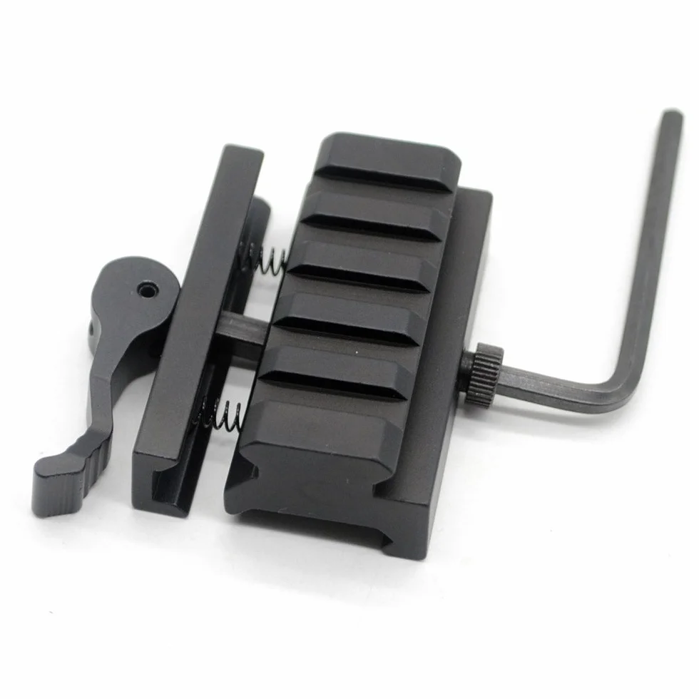 TRIROCK Tactical QD Staccabile 20mm Picatinny Guide Low Profile Riser 5 Slot QR Mount
