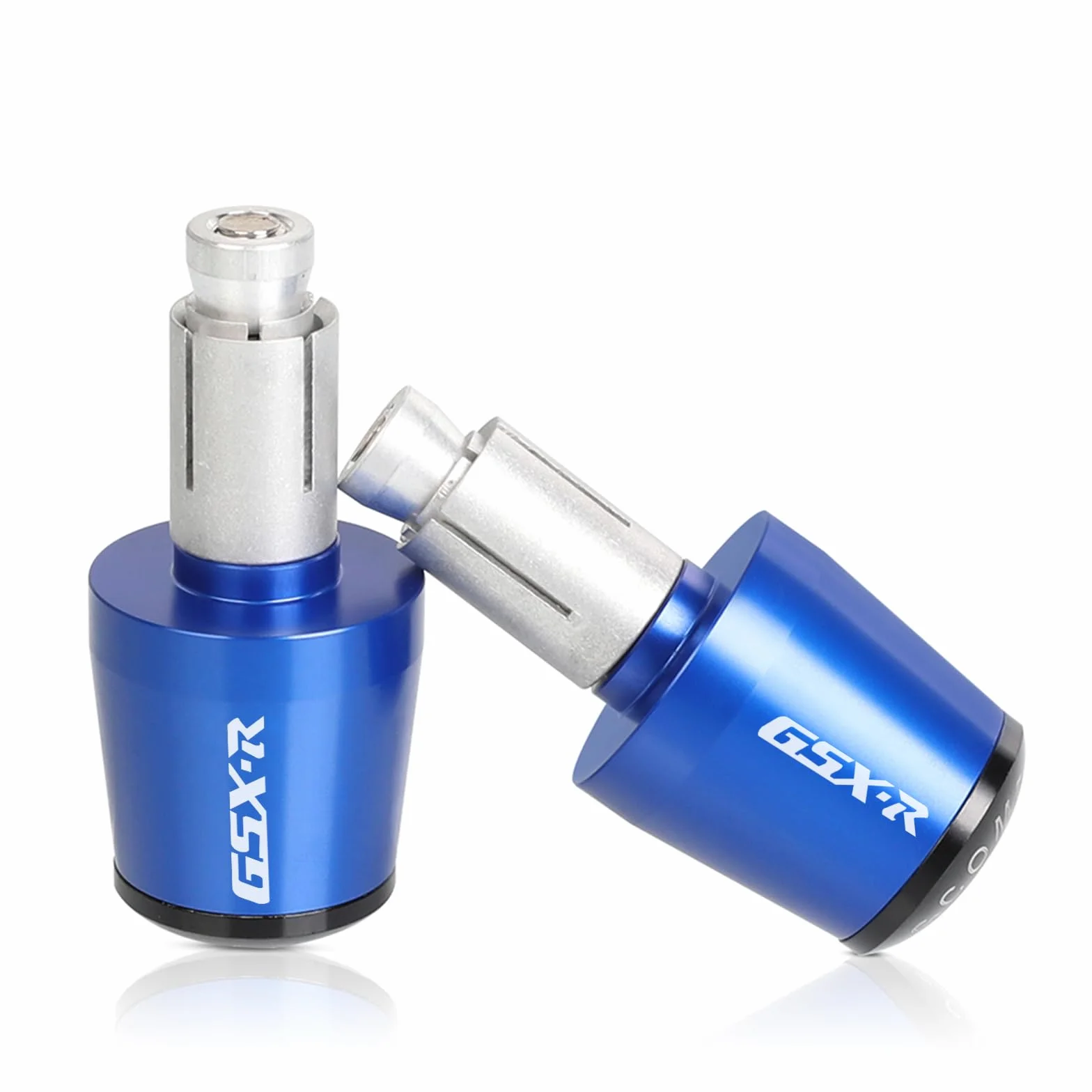 2Pcs 7/8"22mm Contrappeso Del Manubrio Per GSXR GSX-R 600 750 1000 1300 GSR750 Moto Manubrio Gear Balanced Plug Slider Manubrio Estremità Grips Cap Alluminio(blu)