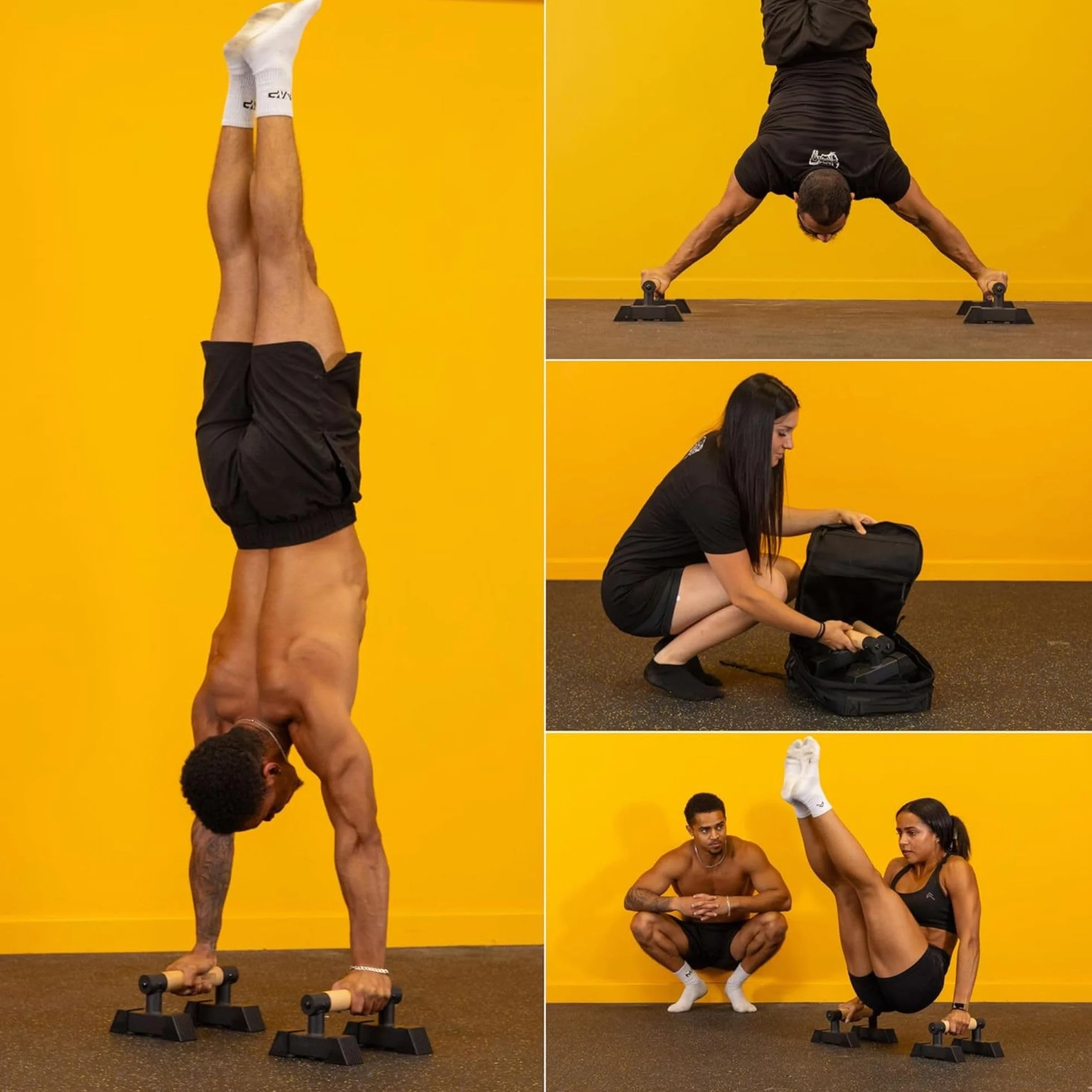 Gravity Fitness Parallettes Piccole con Manici in Legno Ibridi per Calisthenics
