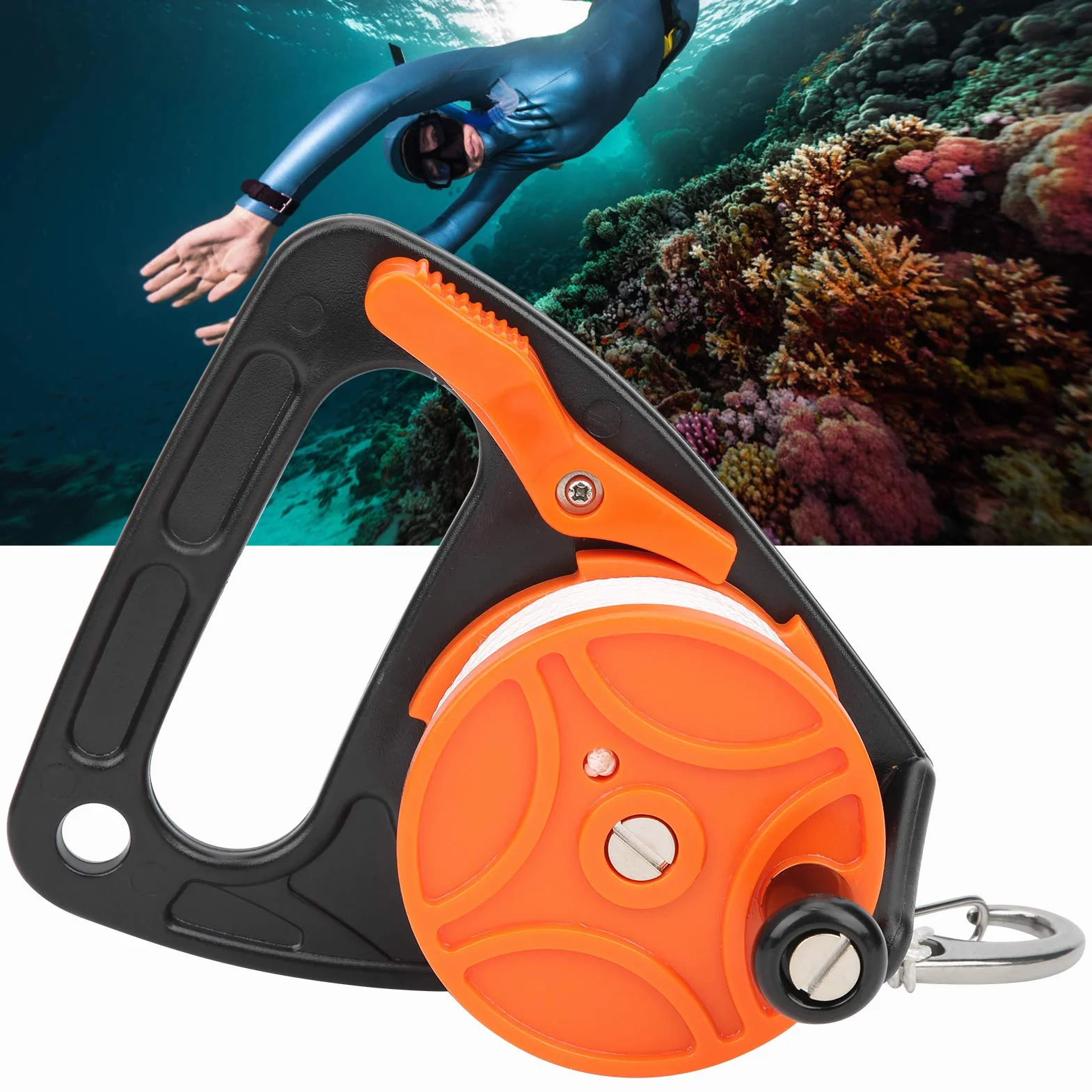 Diving Reel Scuba Dive Reel with Thumb Stopper Lightweight Retractable Line for Cave Wreck Exploration