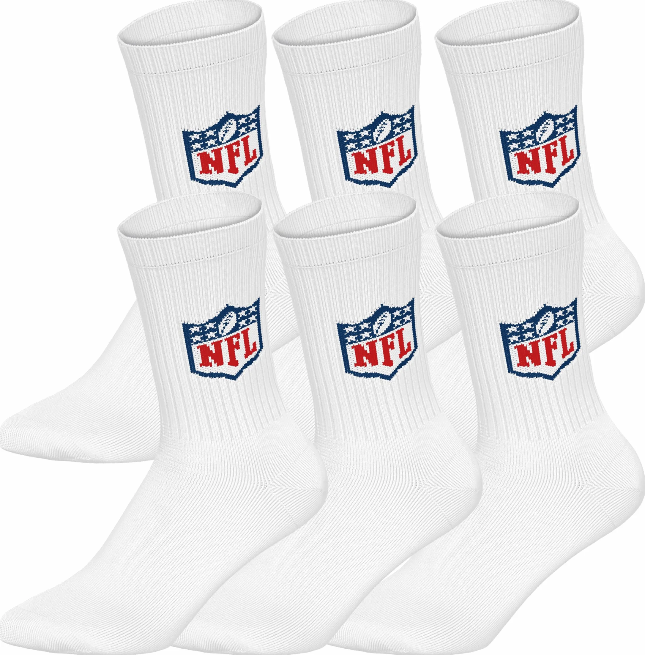 NFL Shield 6pk Crew Socks Calzini sportivi Unisex Adulto