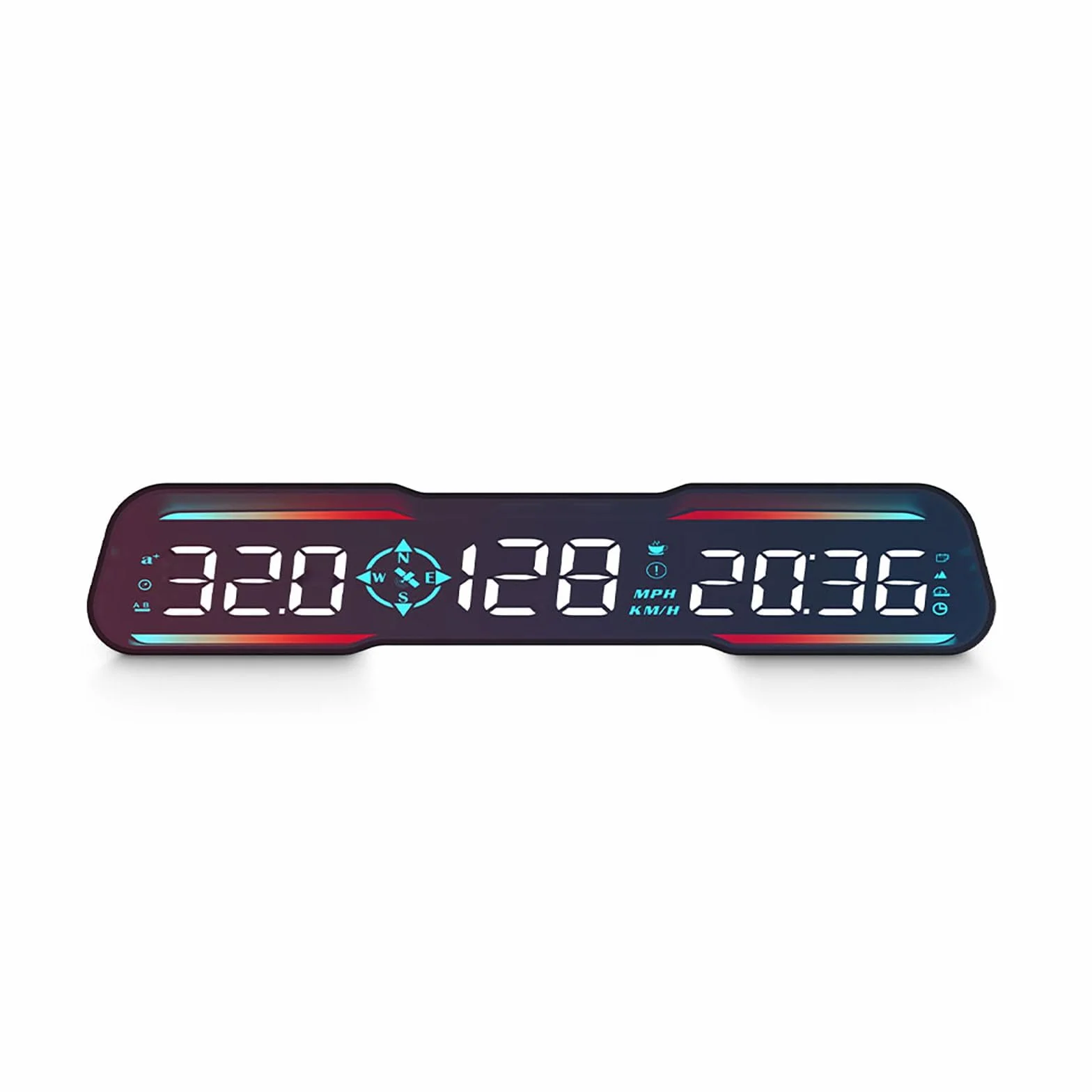 Auto Head Up Display HUD, tachimetro di nuova concezione, visualizzazione velocità, tempo, ecc. MPH e km/h, con allarme di velocità e fatica, adatto per tutti i modelli