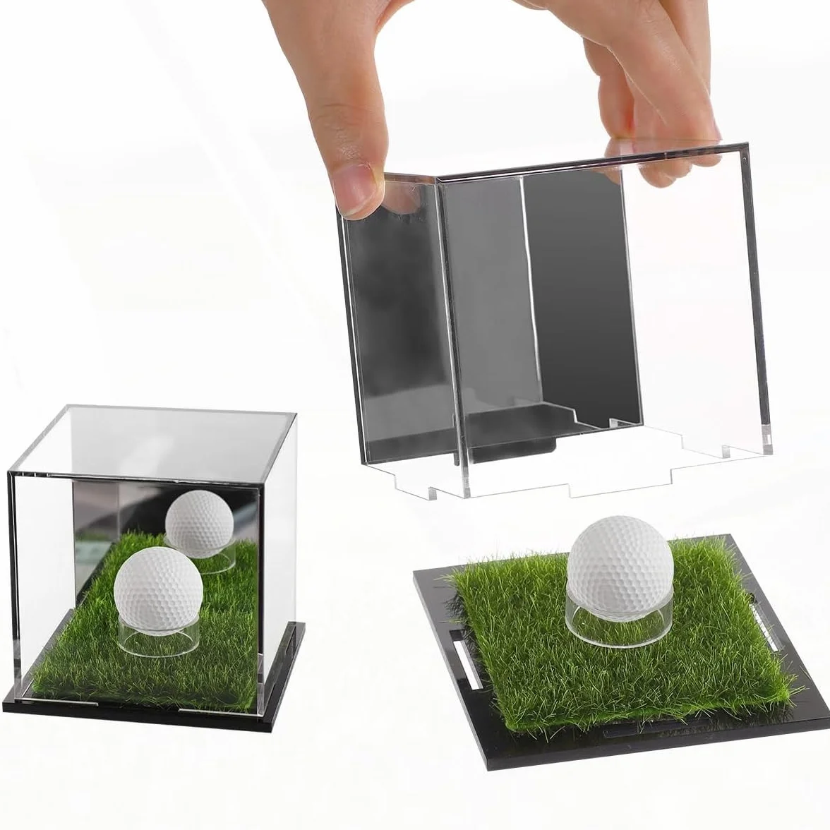 Espositore per palline da golf acrilico 12x12x11 cm singole quadrato
