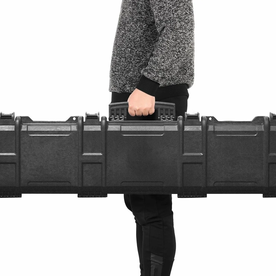 Merdia Custodie Dure per Fucili Custodia rigida per fucile ultra protettivo di alta precisione nera, resistente agli agenti atmosferici, con custodia pretagliata a pistola per schiuma intensiva